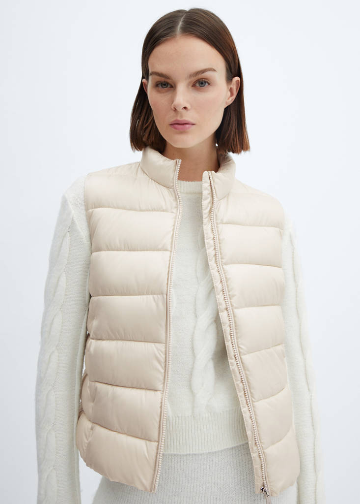 Ultra-light quilted gilet — Ecru