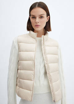 Ultra-light quilted gilet — Ecru 1