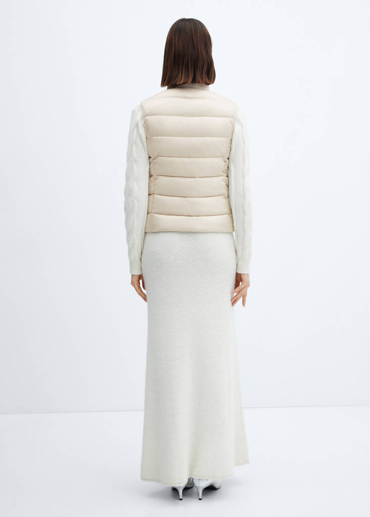 Ultra-light quilted gilet — Ecru