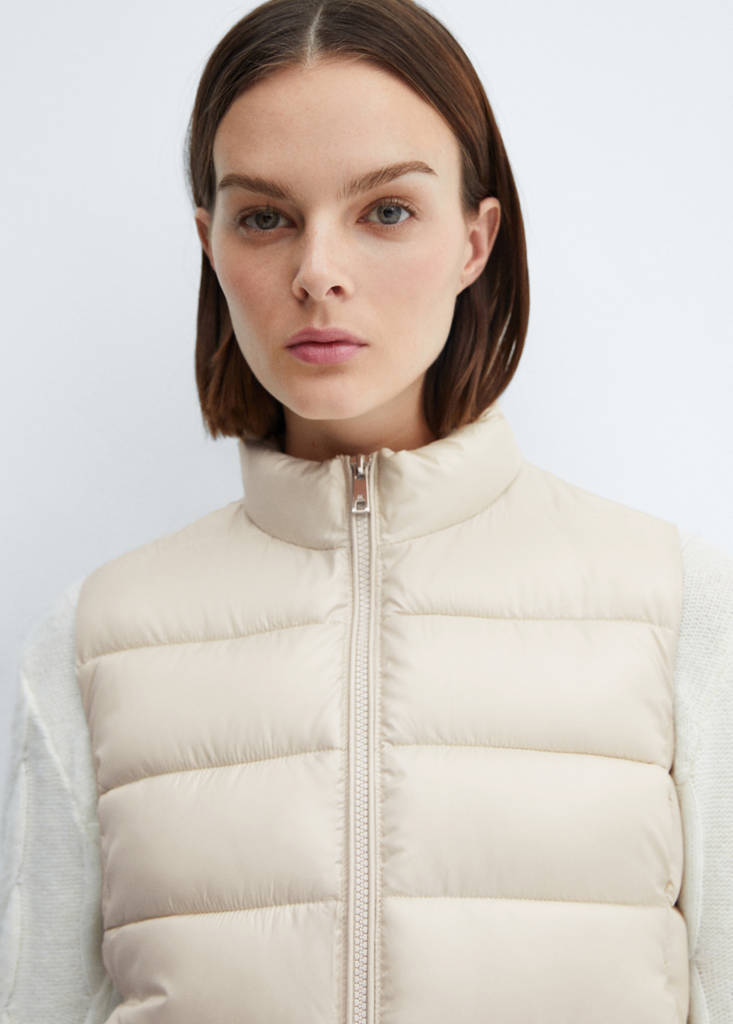 Ultra-light quilted gilet — Ecru