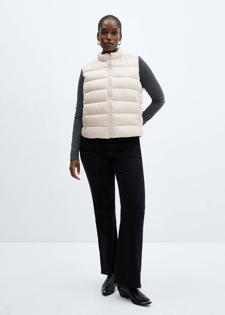 Ultra-light quilted gilet — Ecru