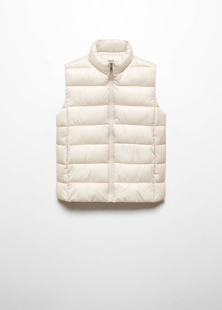 Ultra-light quilted gilet — Ecru
