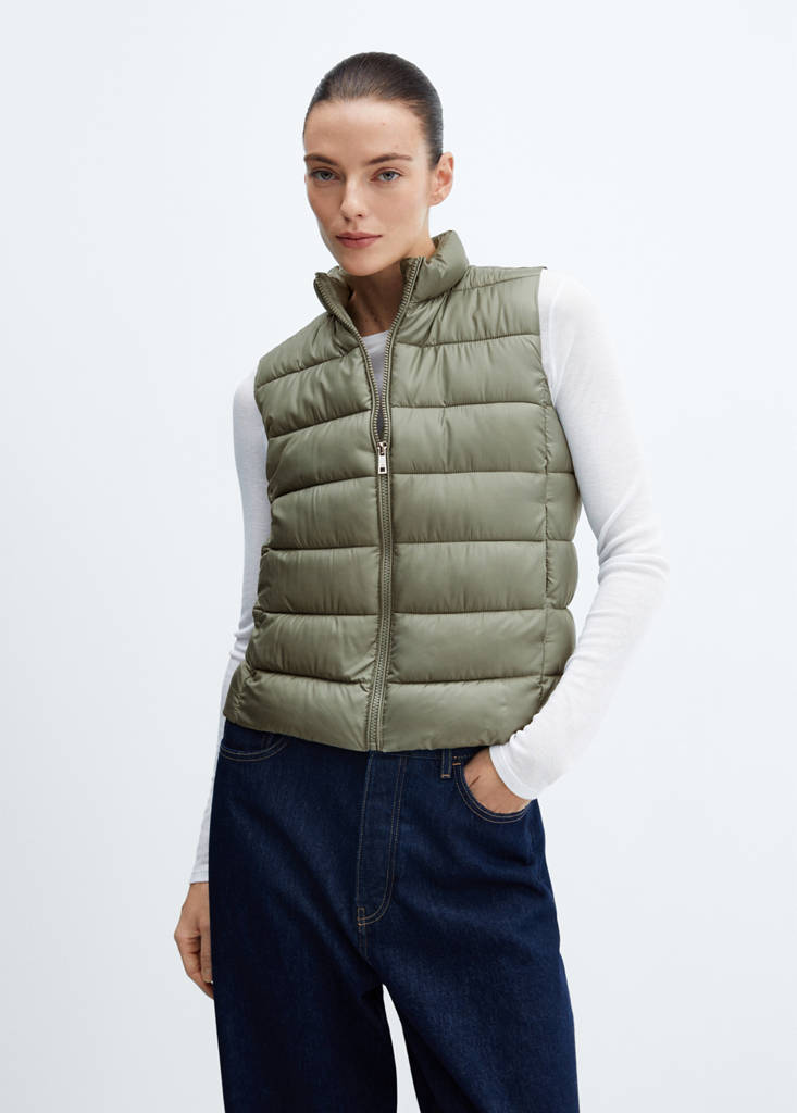 Ultra-light quilted gilet — Green