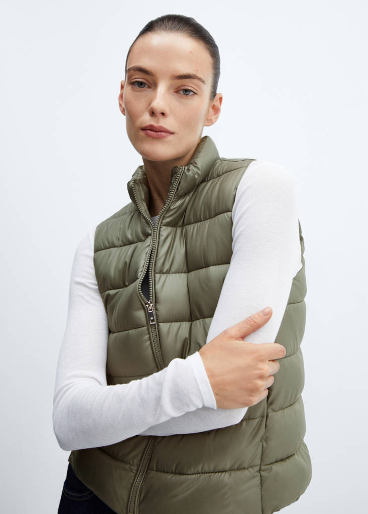 Ultra-light quilted gilet — Green