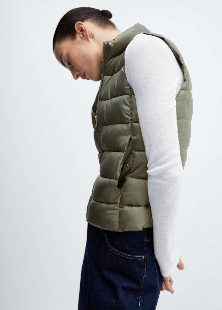 Ultra-light quilted gilet — Green