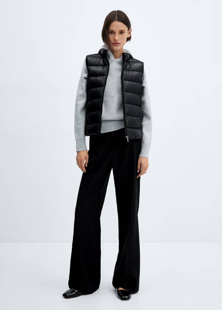 Ultra-light quilted gilet — Black