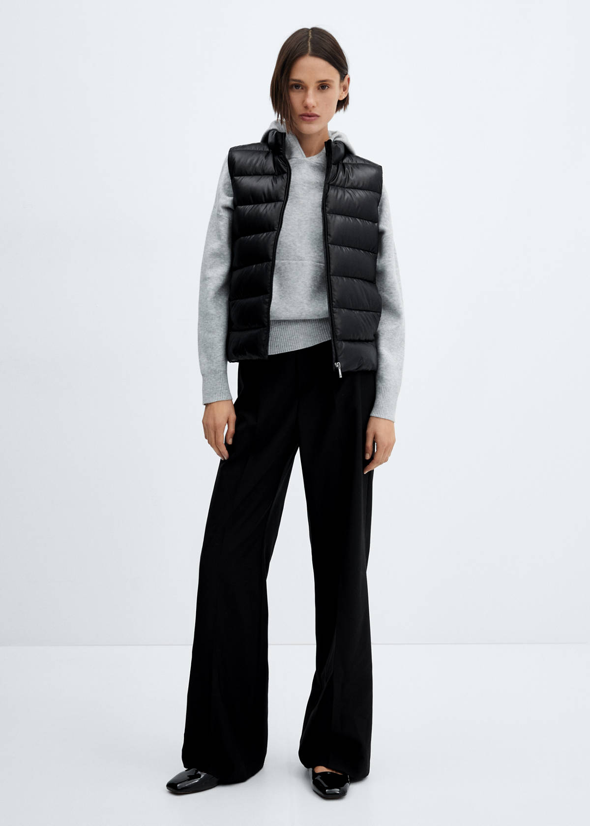 Ultra-light quilted gilet — Black