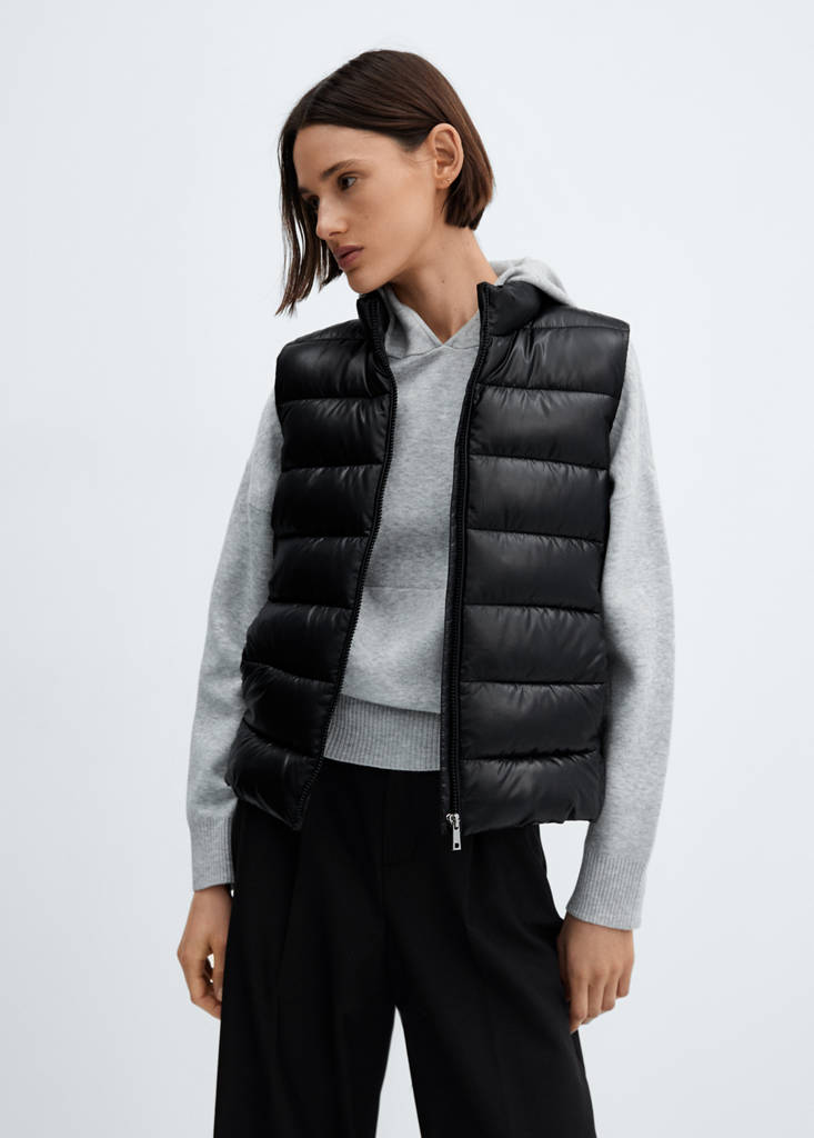 Ultra-light quilted gilet — Black