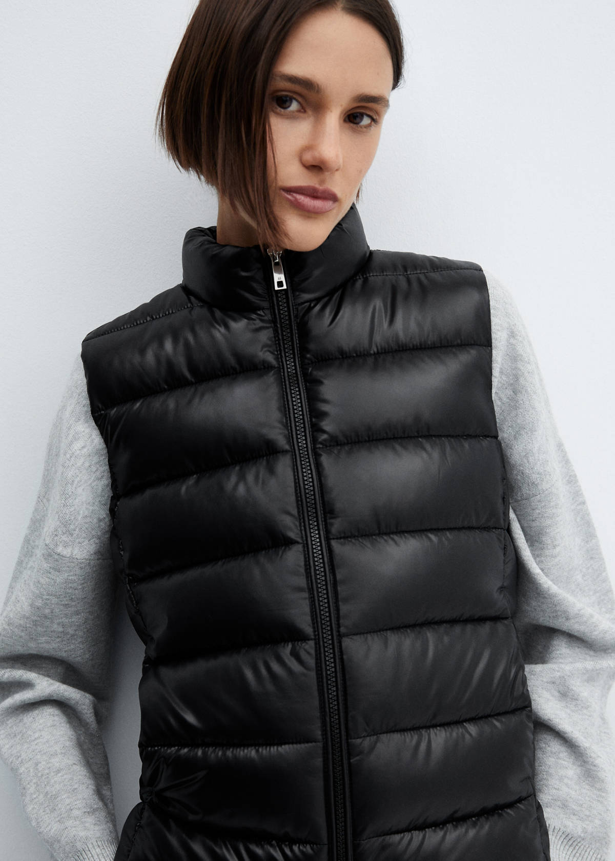 Ultra-light quilted gilet — Black