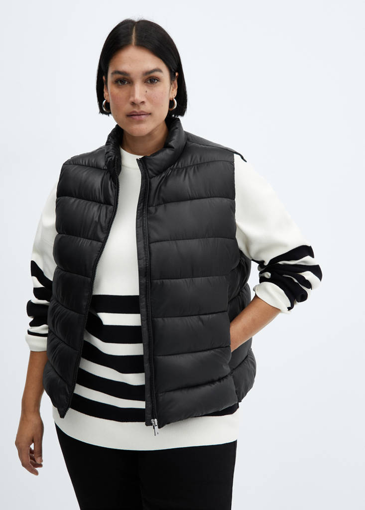 Ultra-light quilted gilet — Black