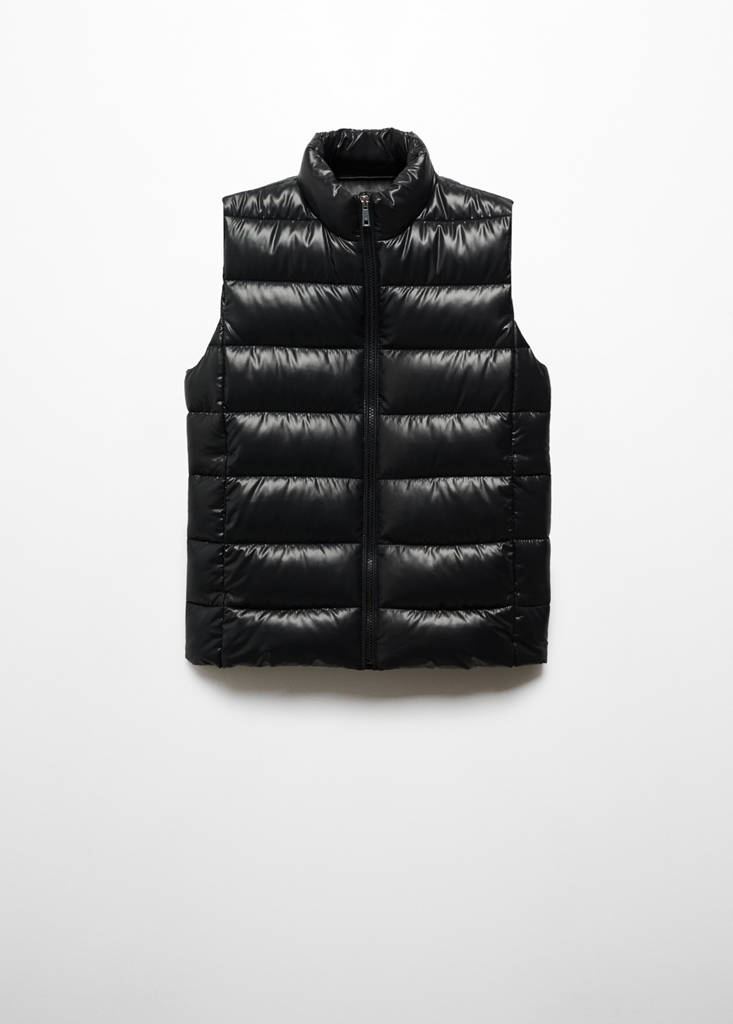 Ultra-light quilted gilet — Black