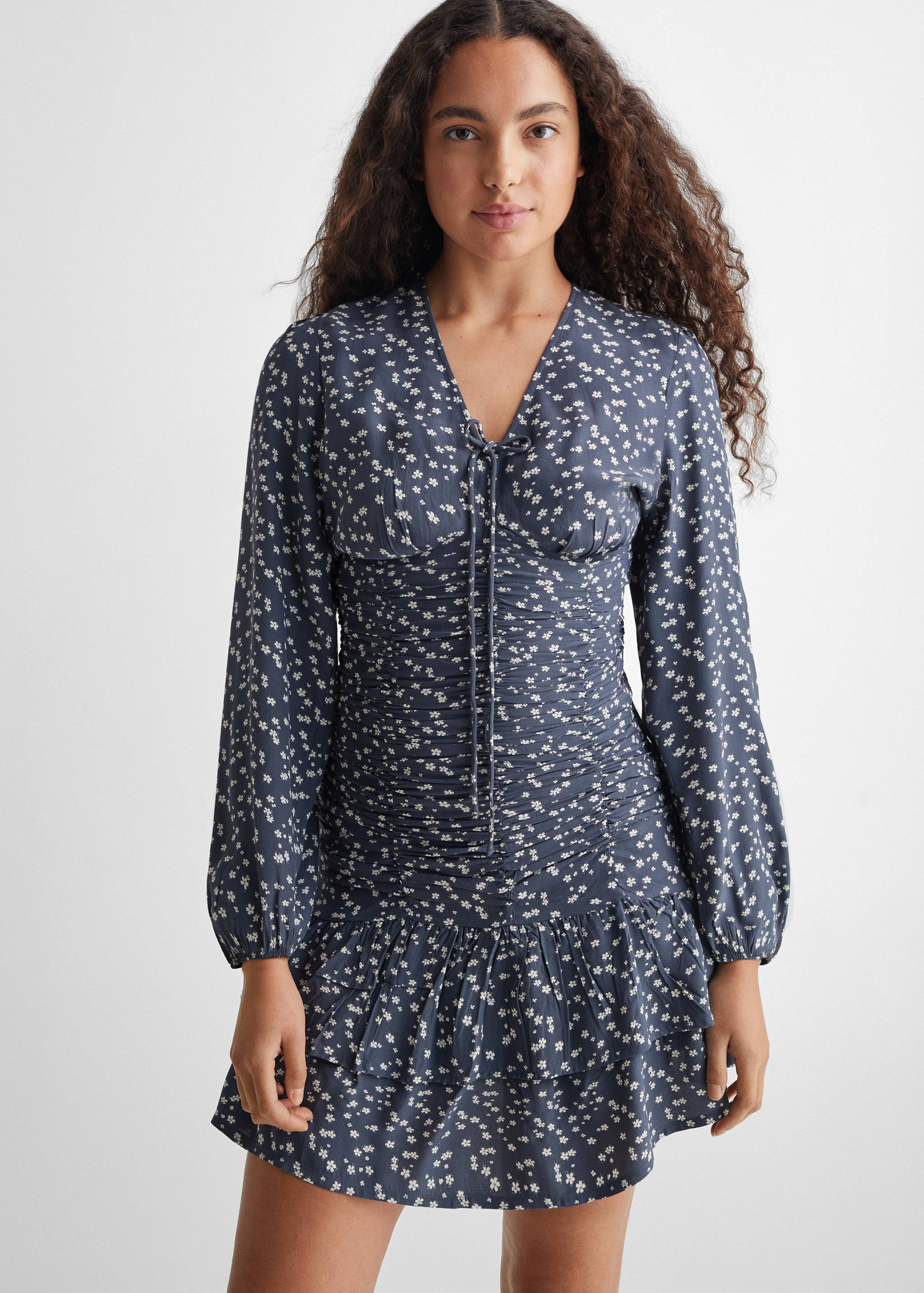 Ruched floral dress - Medium plane