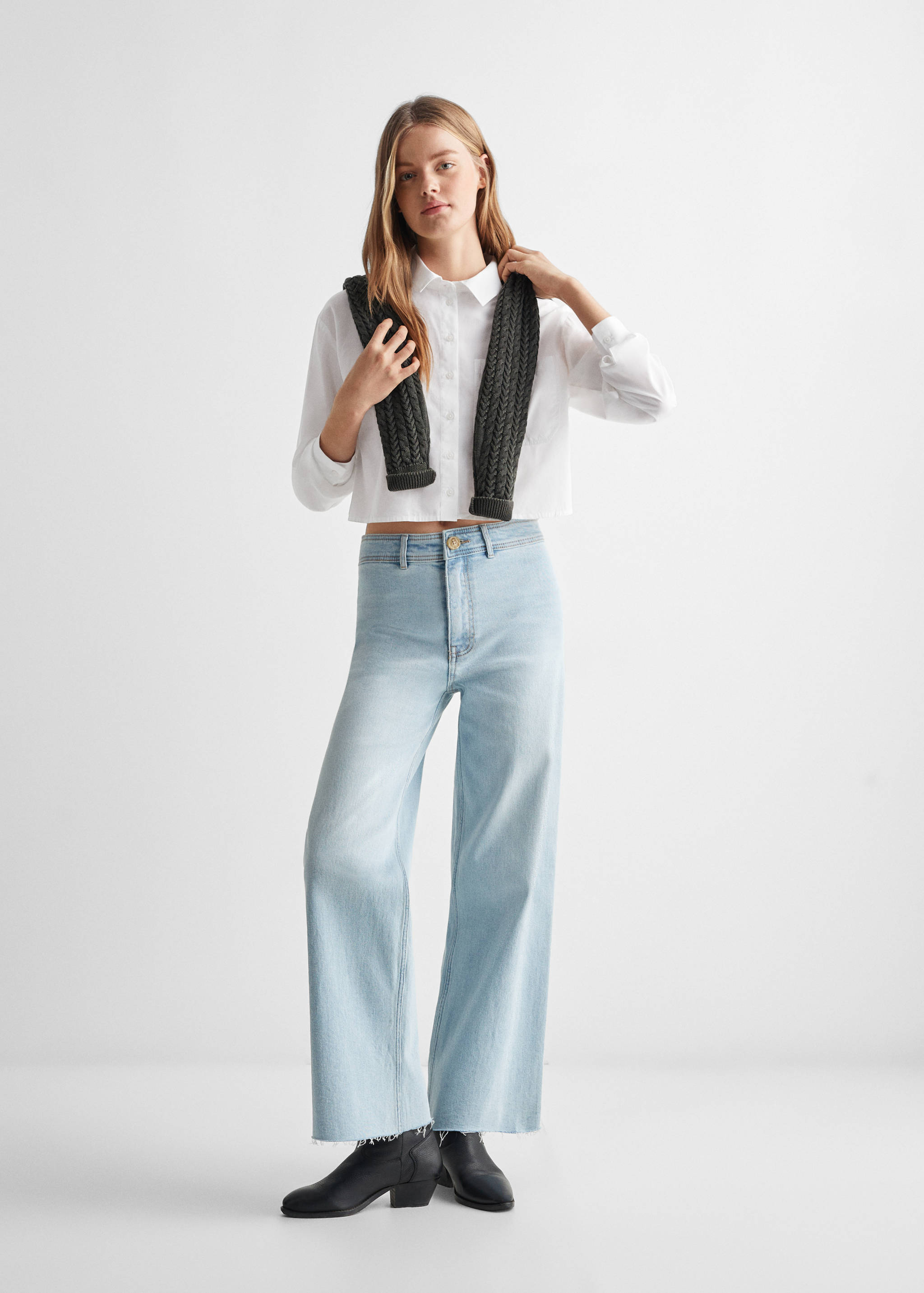 Camisa crop botones - Plano general