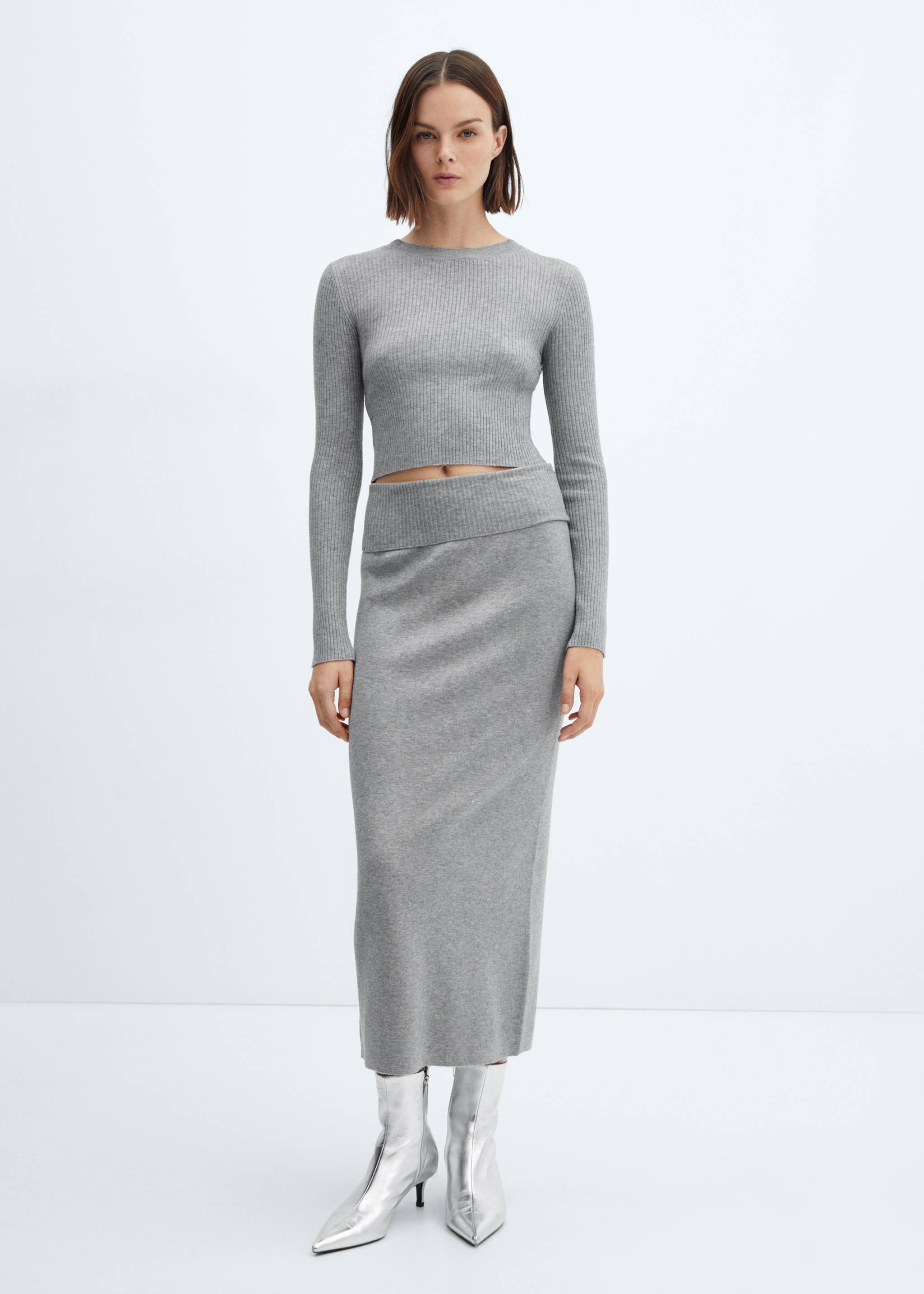 Jersey canalé cuello redondo - Plano general