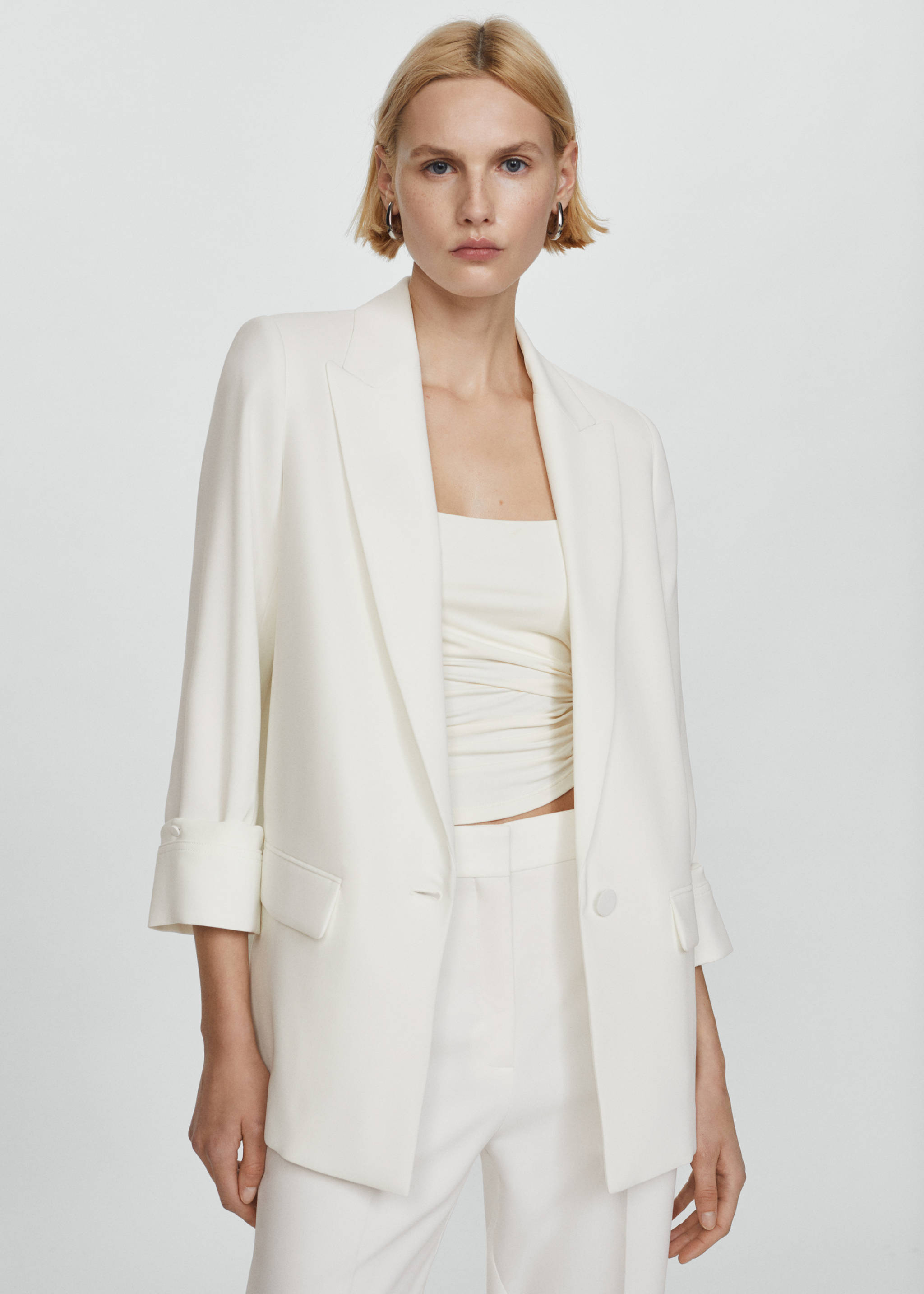 Tailored jacket with turn-down sleeves - Medium plane