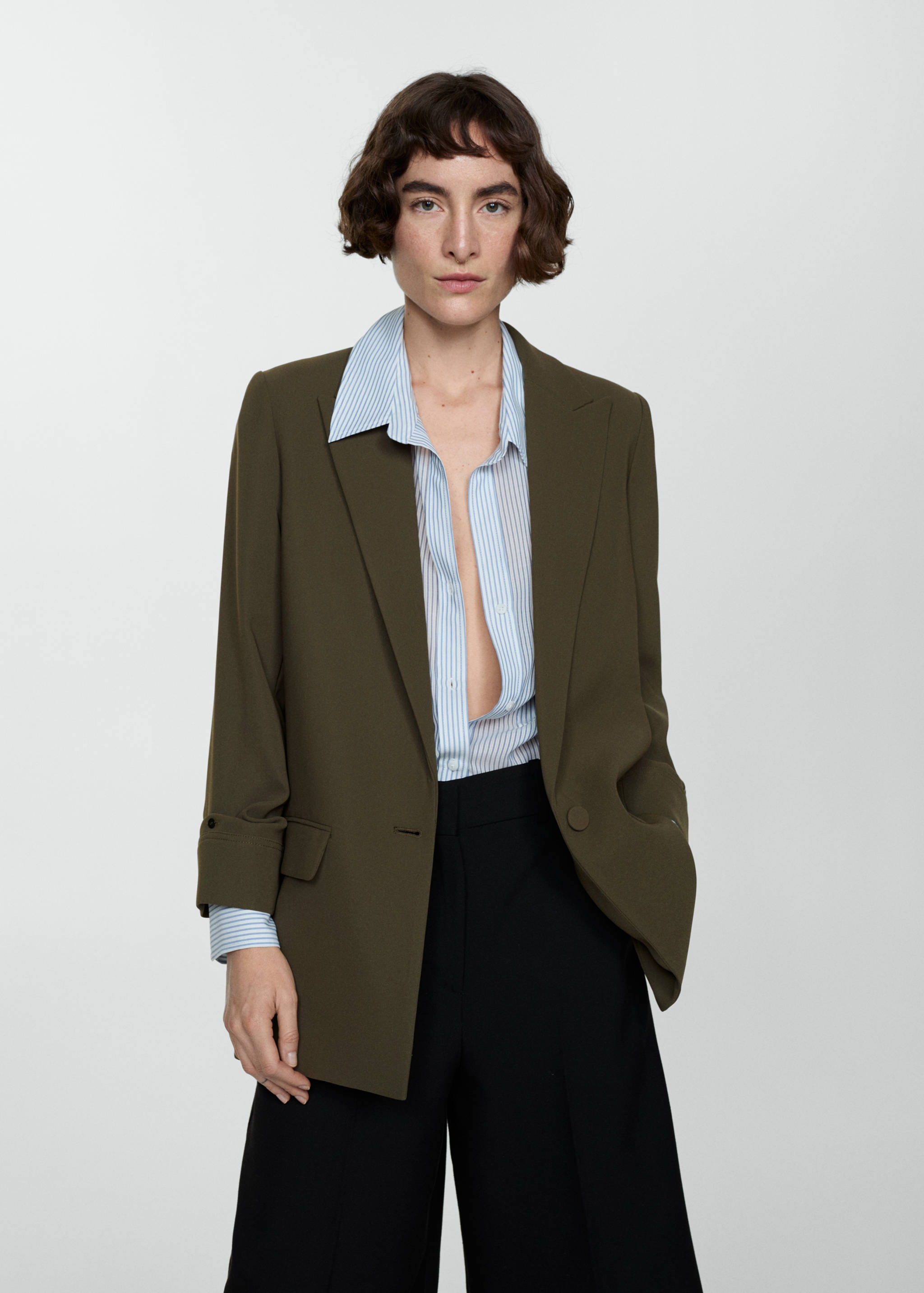 Tailored jacket with turn-down sleeves - Medium plane