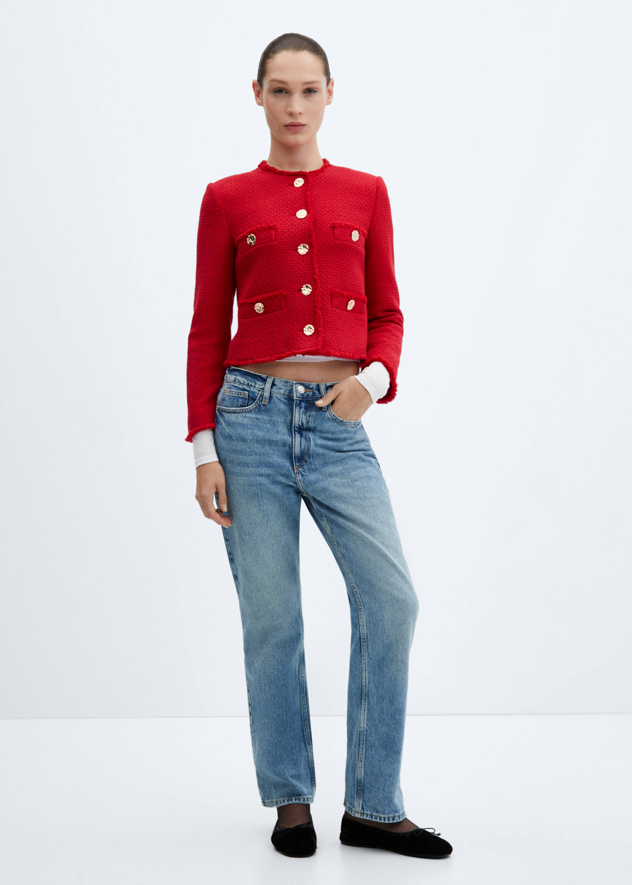 Veste tweed boutons métalliques - Plan général