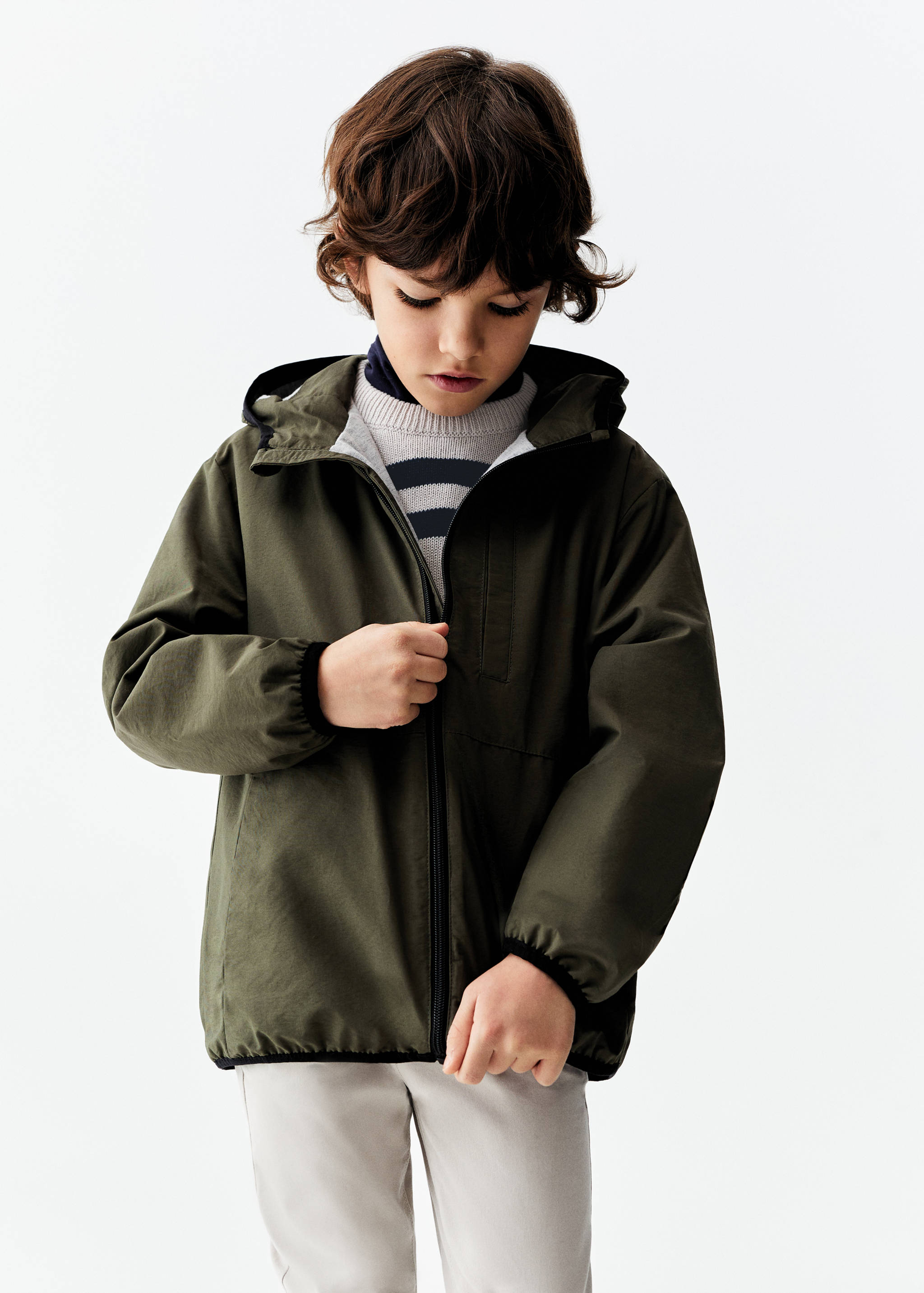 Hooded water-repellent parka - Medium plane