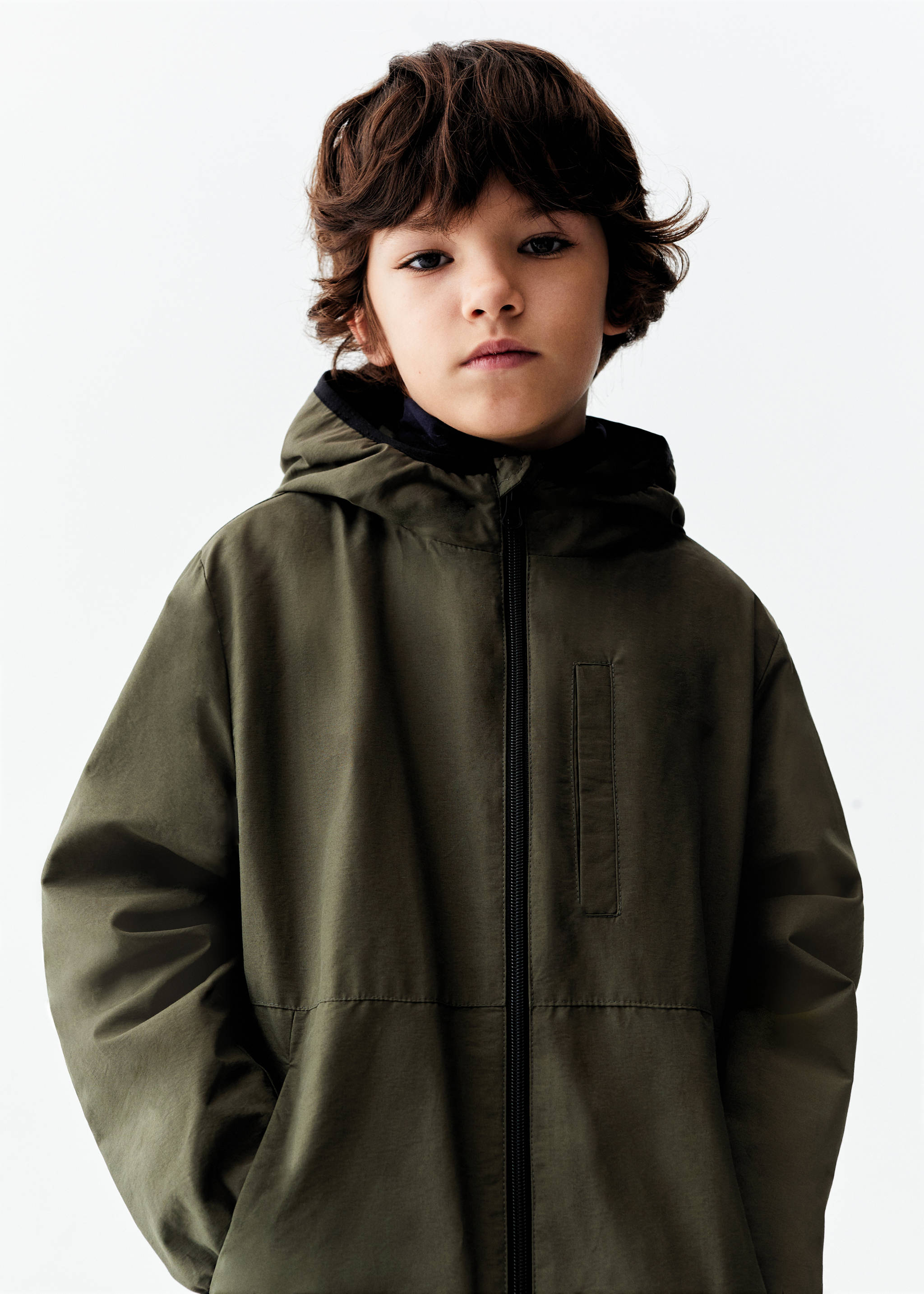 Hooded water-repellent parka - Details of the article 1