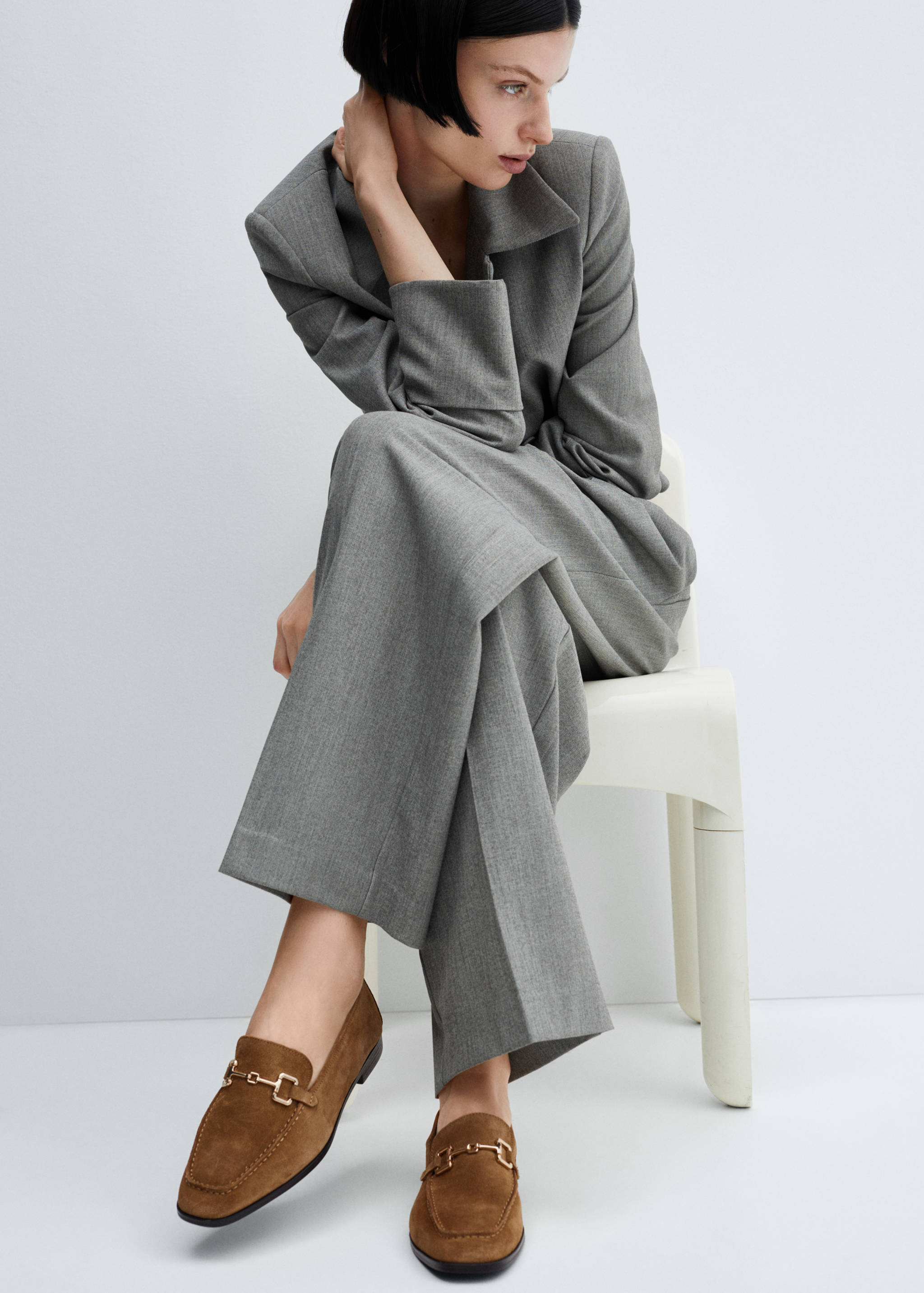 Suede leather loafers - General plane