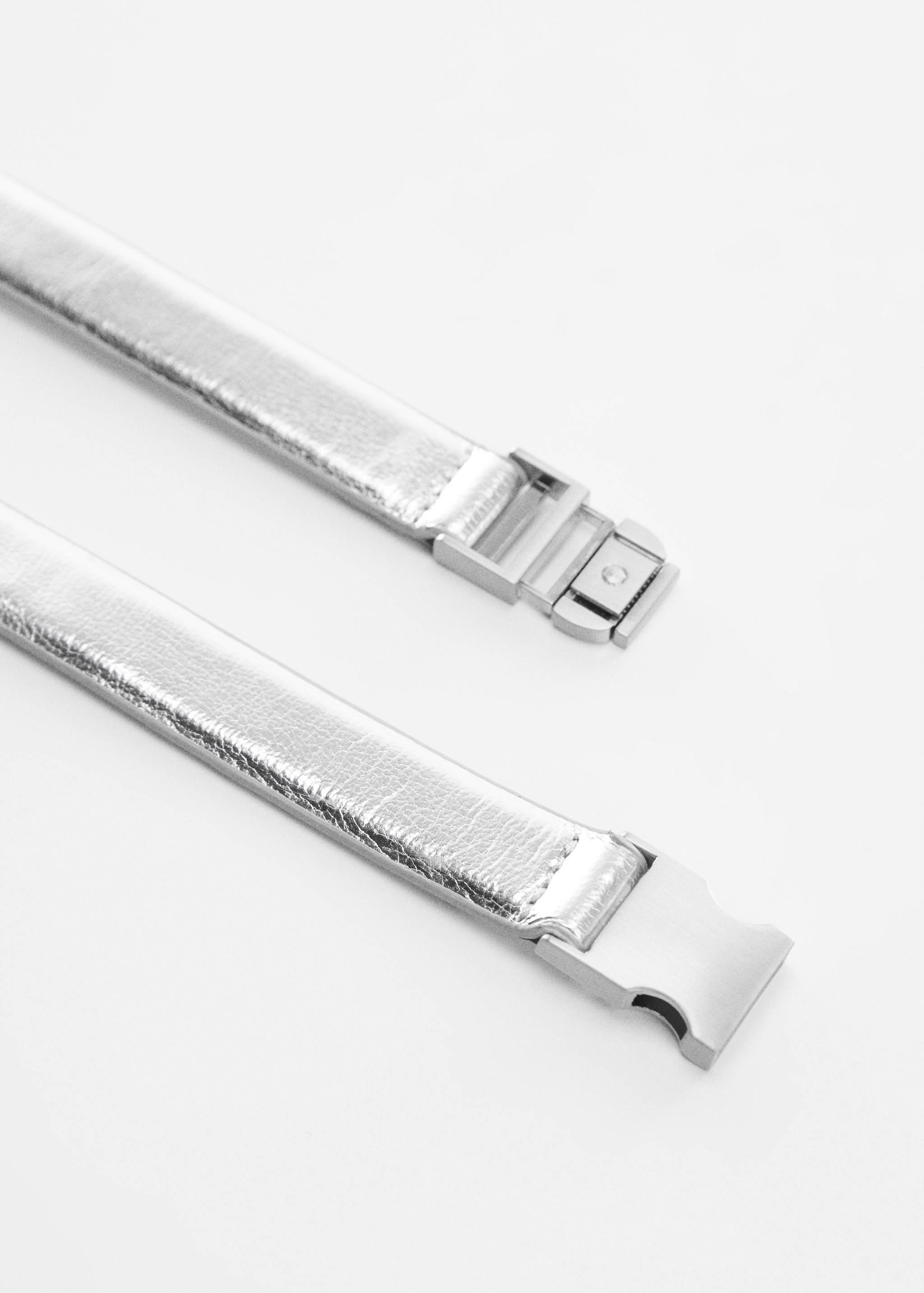 Metal fastening leather belt - Medium plane