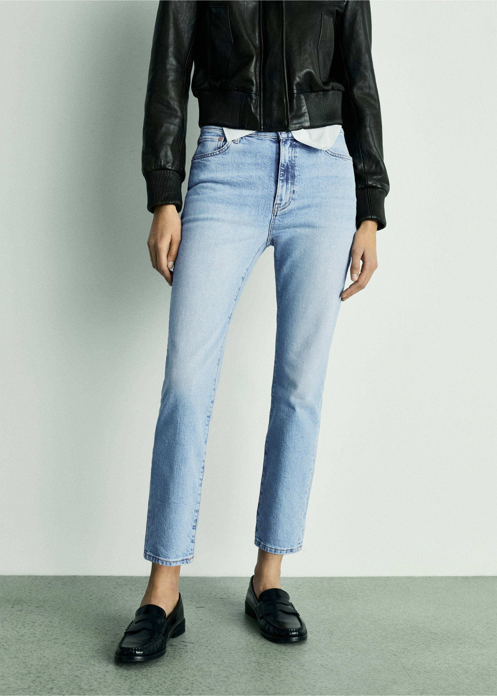 Claudia slim-fit cropped jeans - Medium plane, Medium Blue. Ref: 67094013-00.