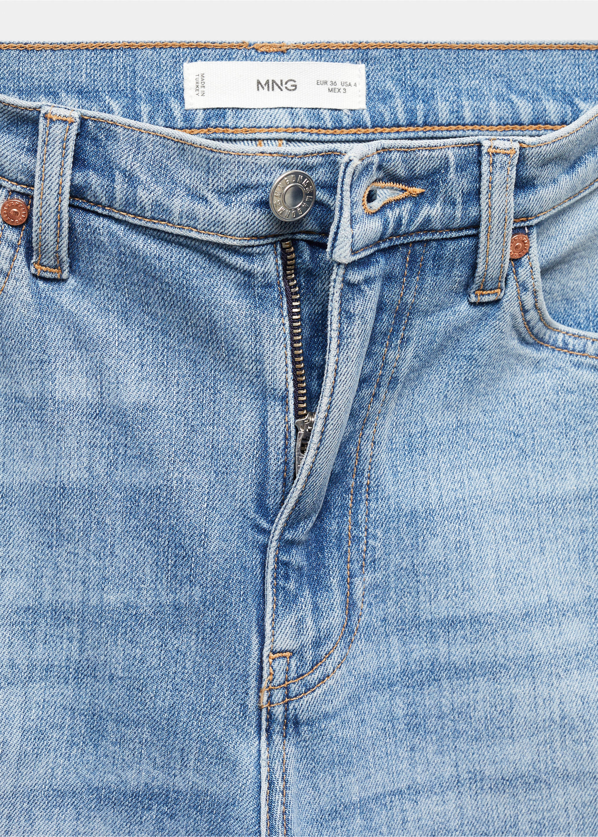 Claudia slim-fit cropped jeans - Details of the article 8, Medium Blue. Ref: 67094013-00.