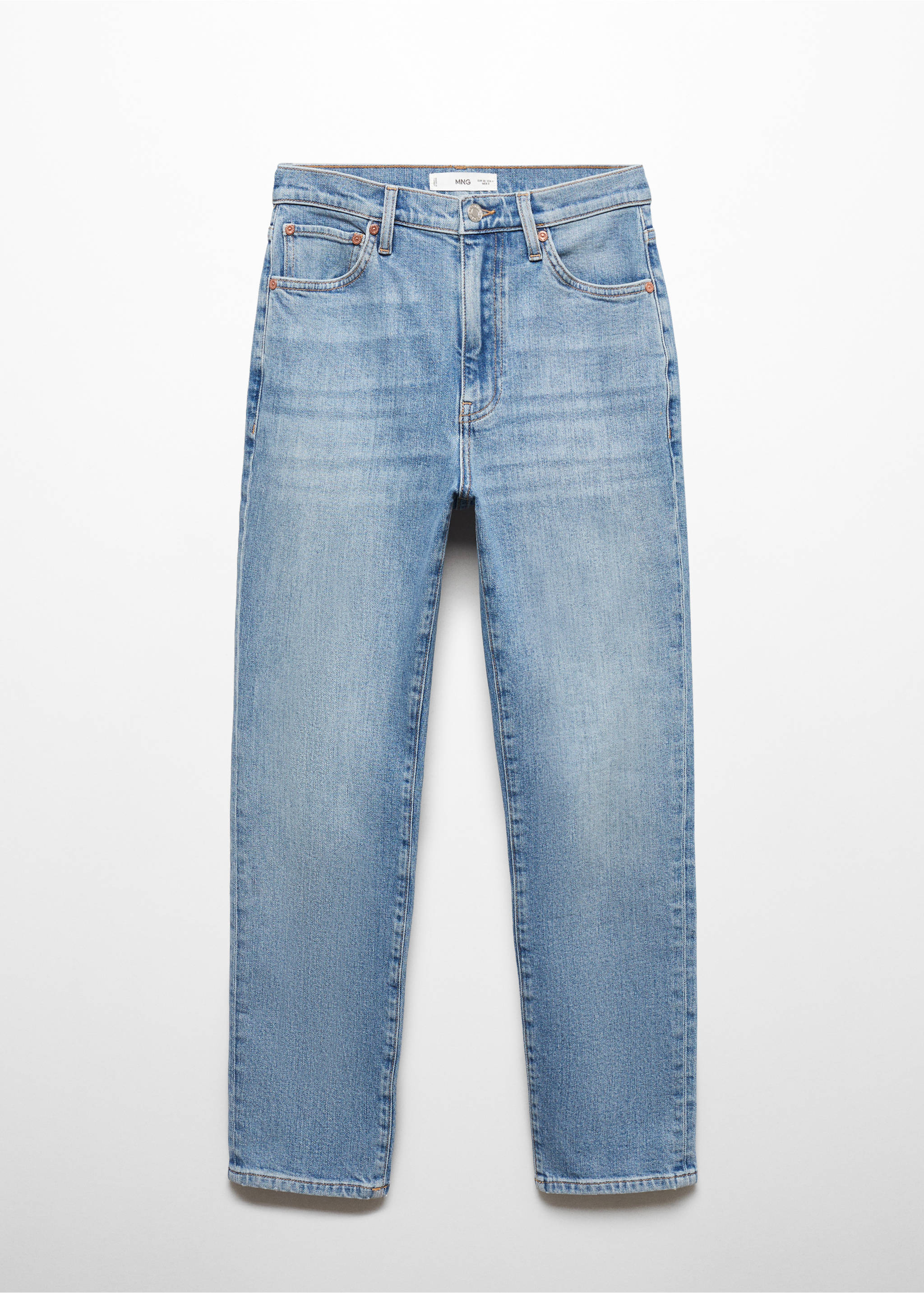Claudia slim-fit cropped jeans - Article without model, Medium Blue. Ref: 67094013-00.