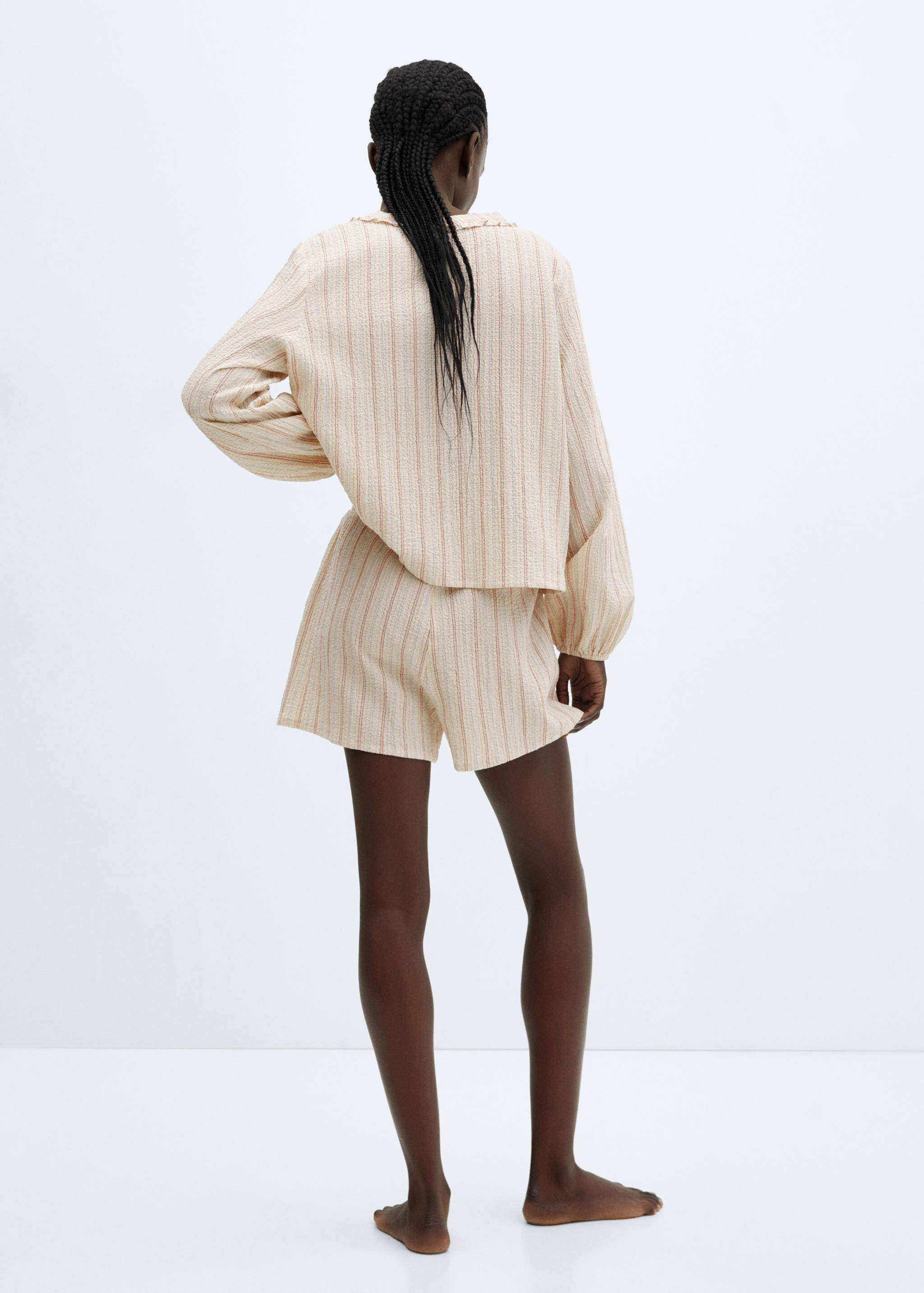 Хлопковая пижама из двух частей с текстурой - Обратная сторона изделия