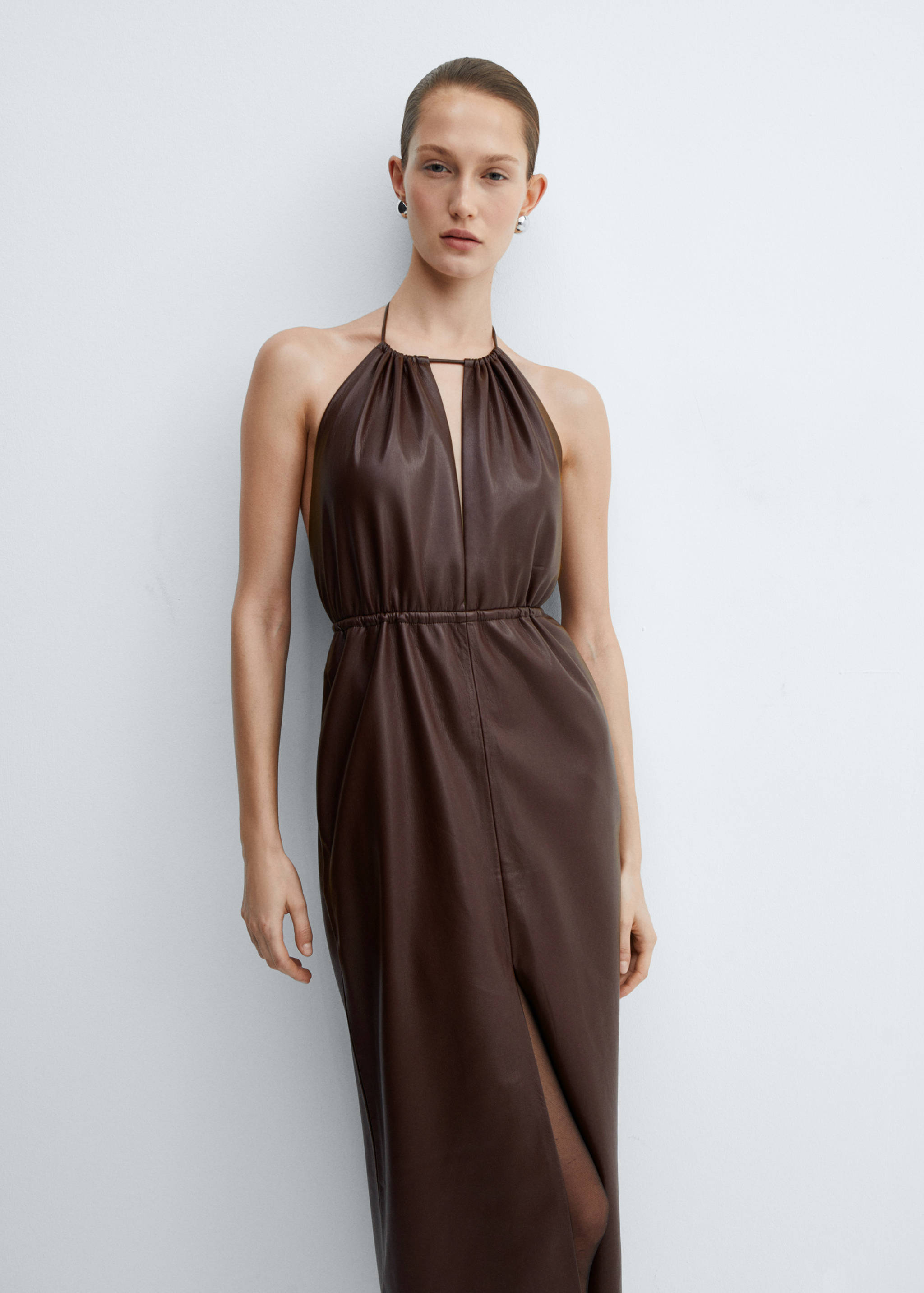 Faux-leather  halter dress - Medium plane