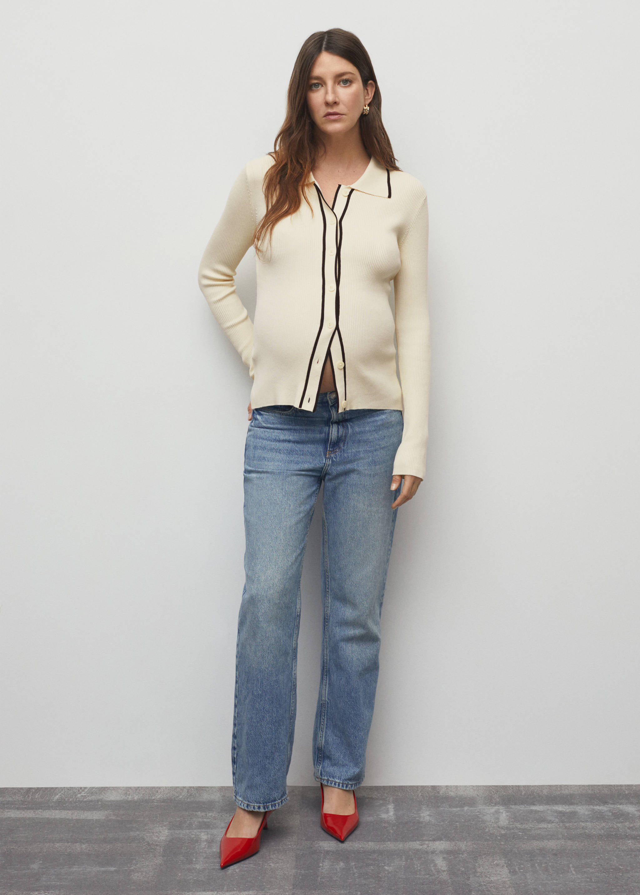 Contrast trims cardigan - General plane