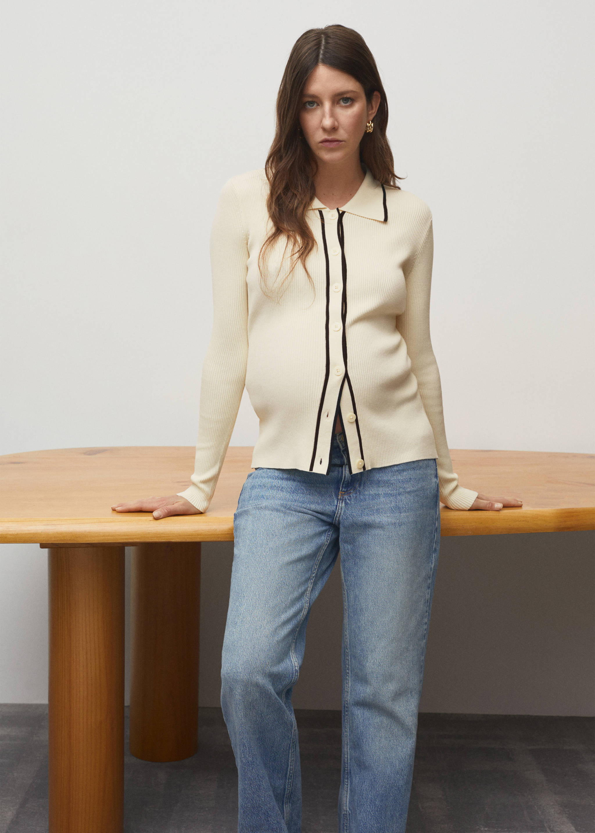 Contrast trims cardigan - Medium plane