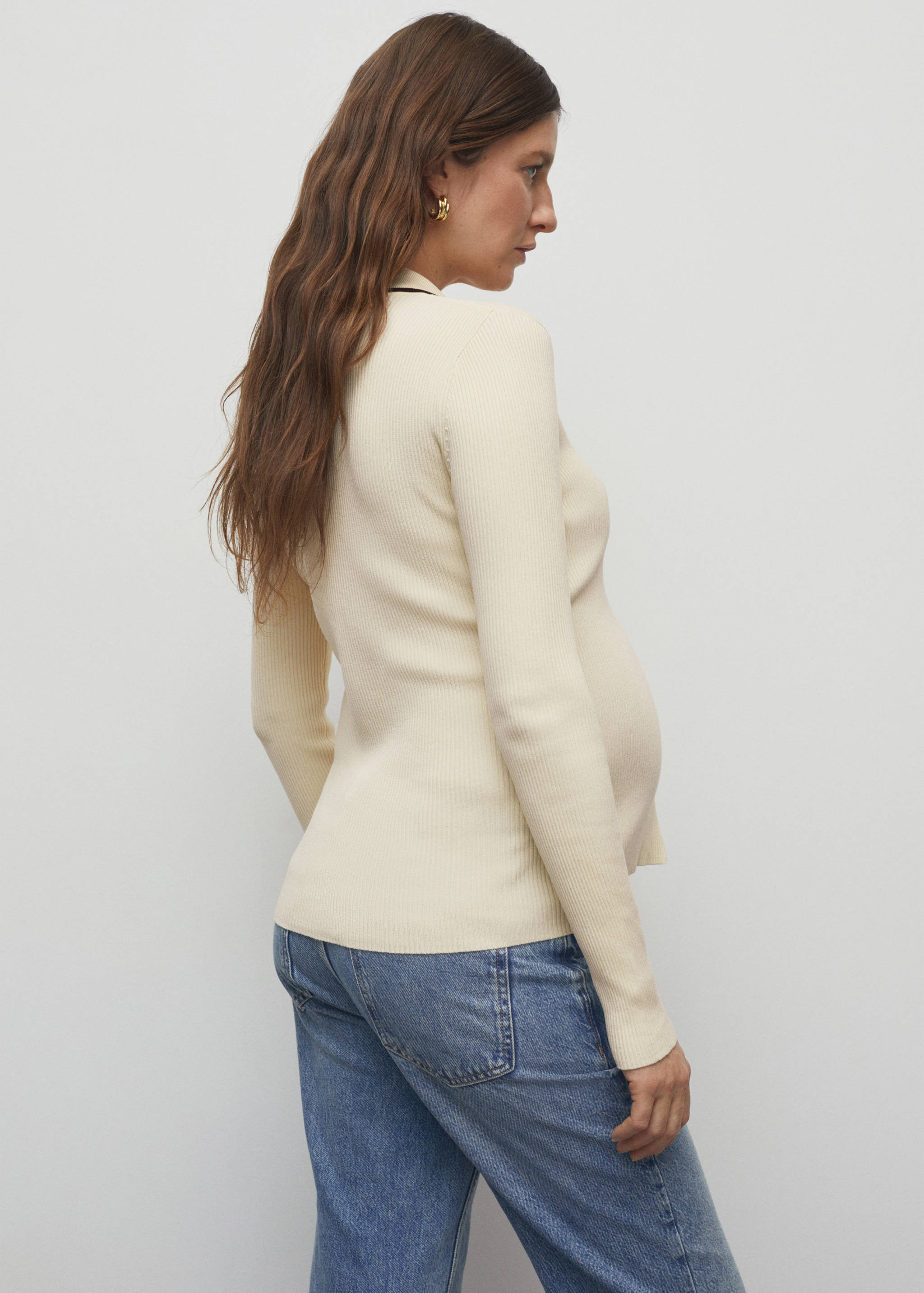 Contrast trims cardigan - Reverse of the article