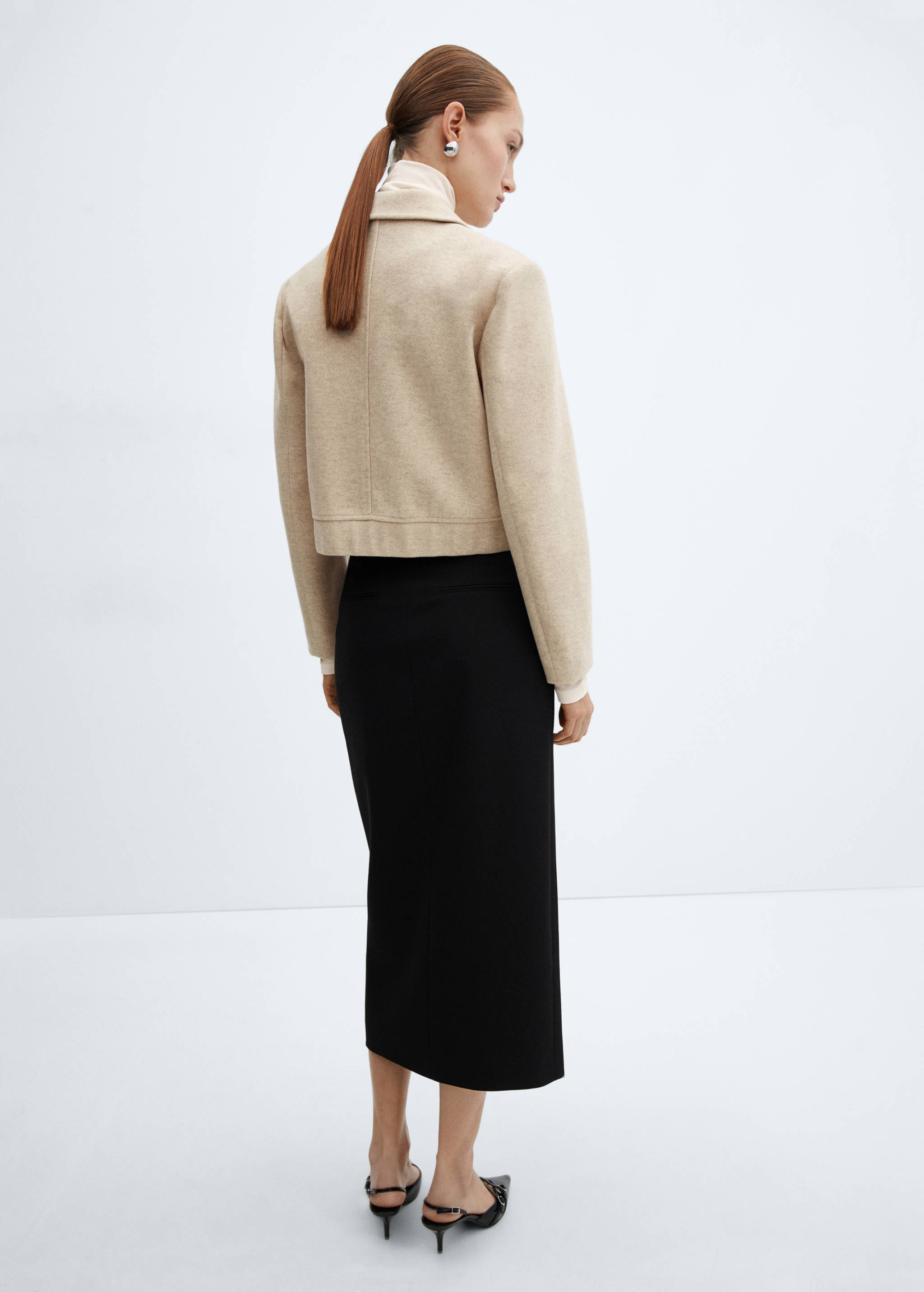 拉链装饰性车缝夹克 - null