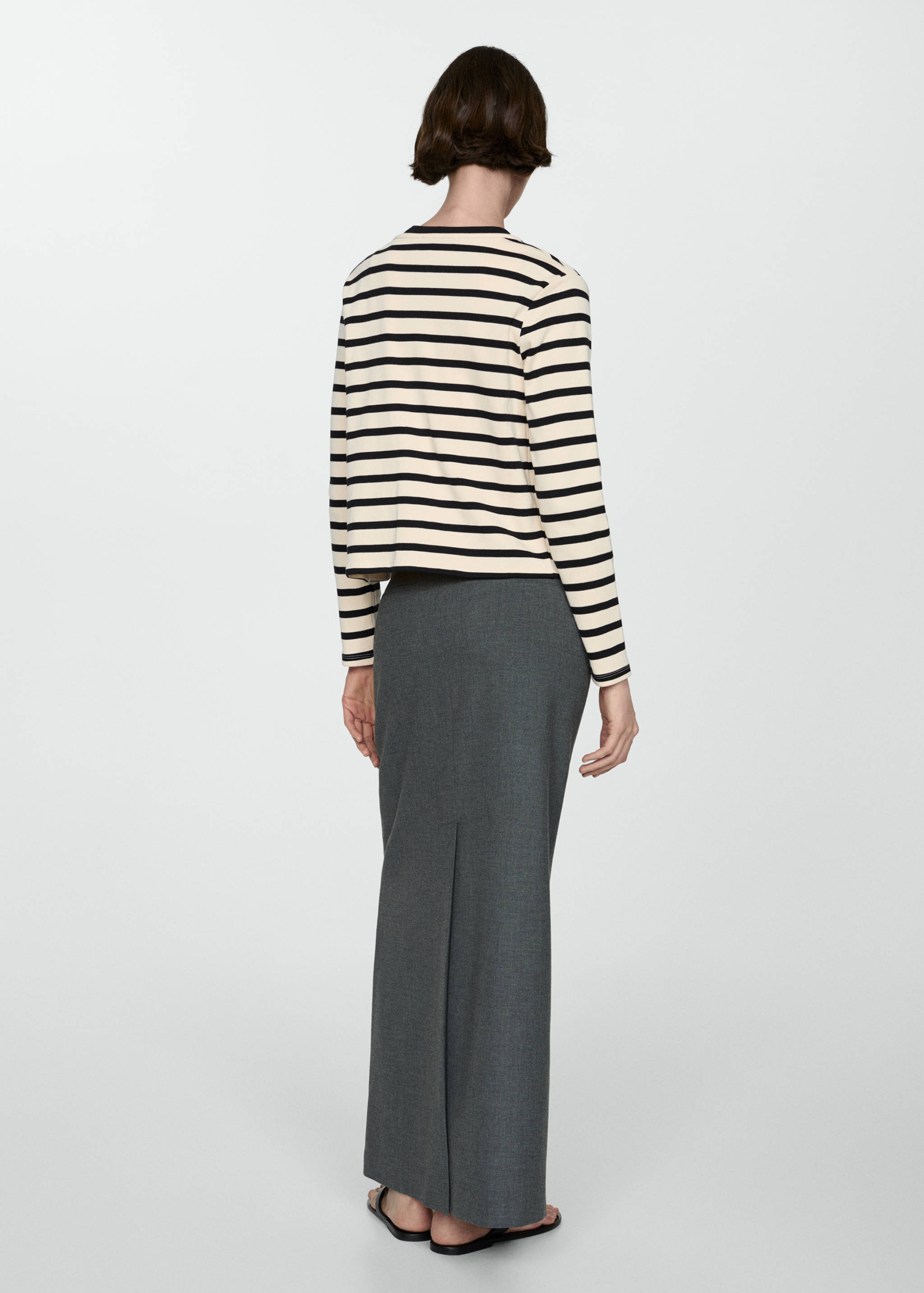 Striped cardigan with buttons - Reverse of the article