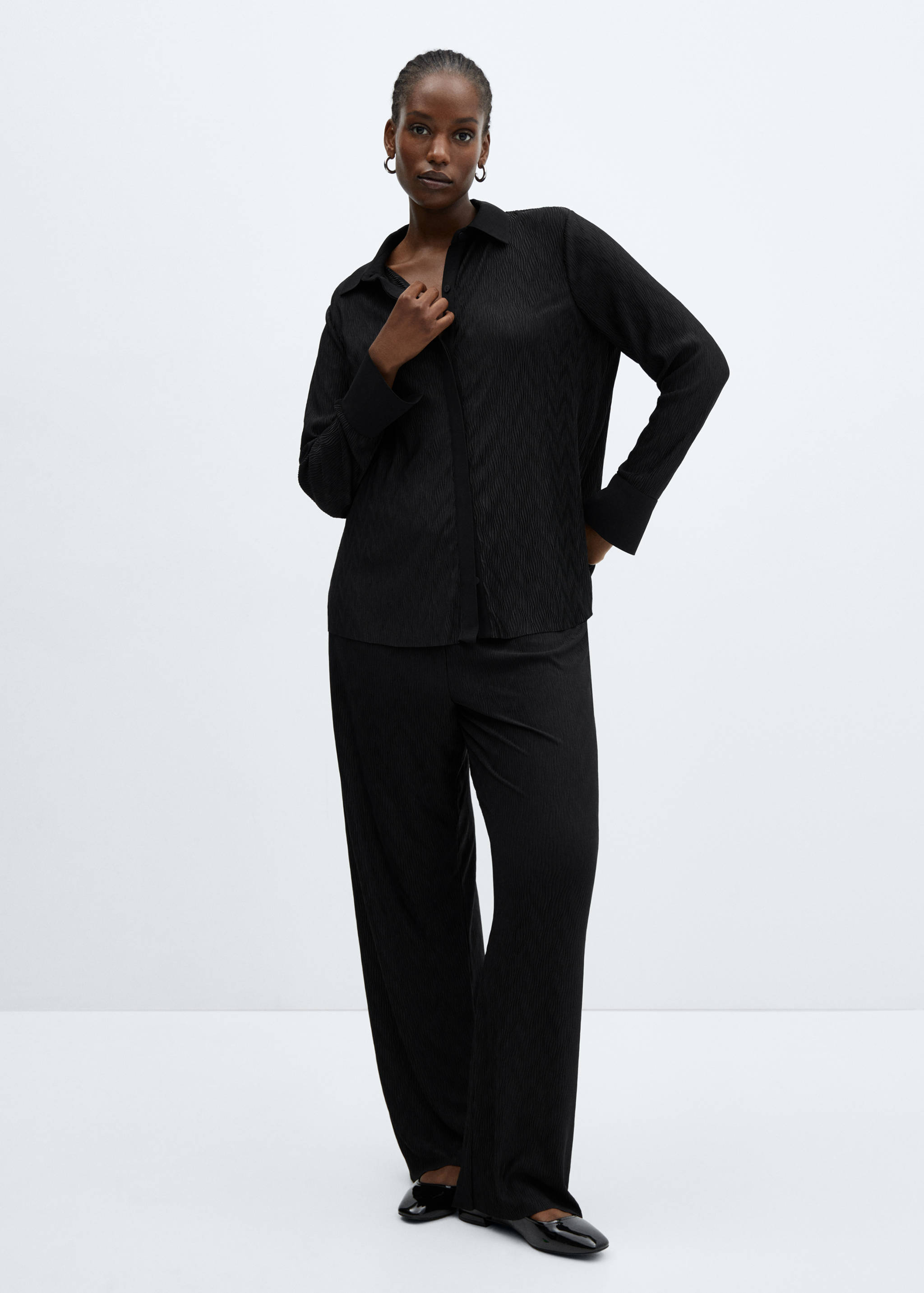 Фактурная рубашка с пуговицами - Деталь изделия 3