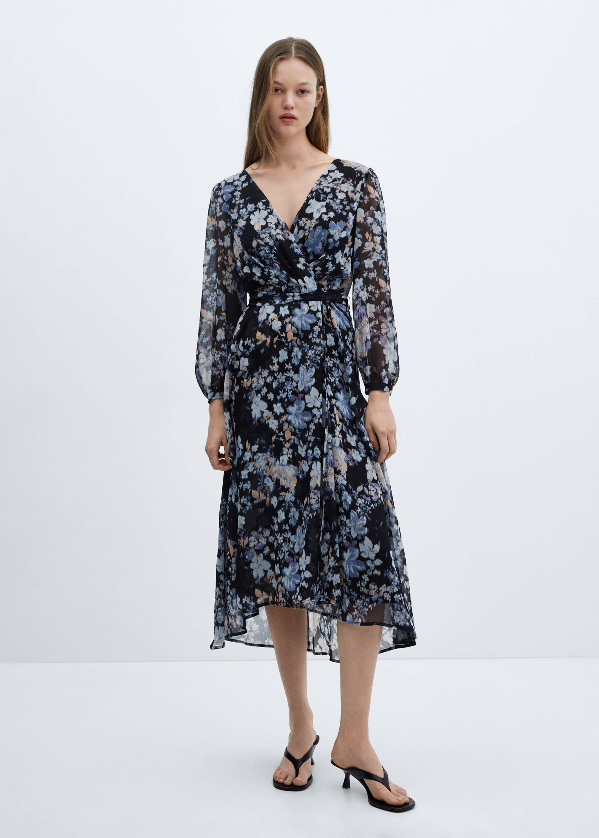 Flowy flower printed dress - General plane