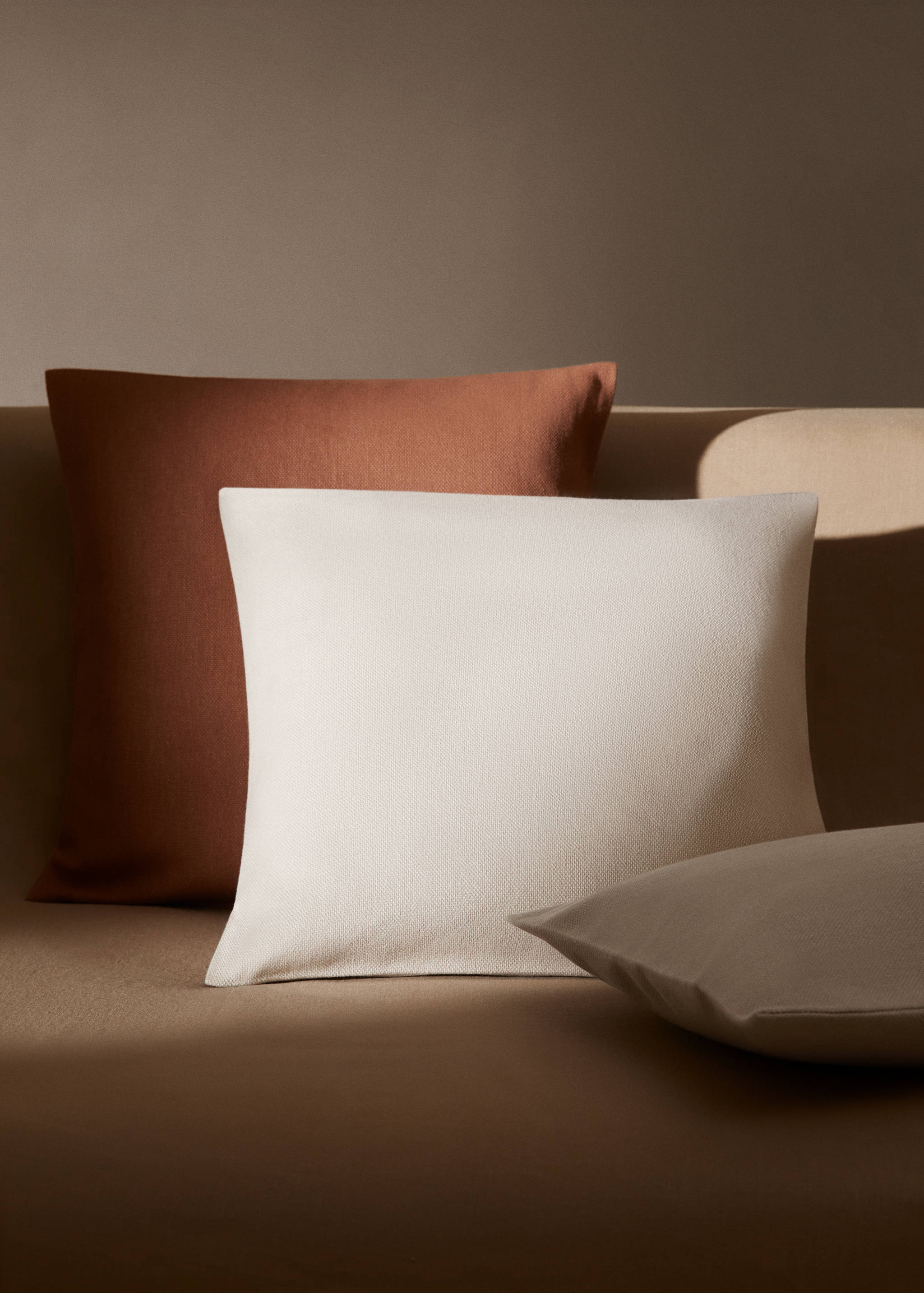 Textured cotton cushion case 45x45cm - General plane