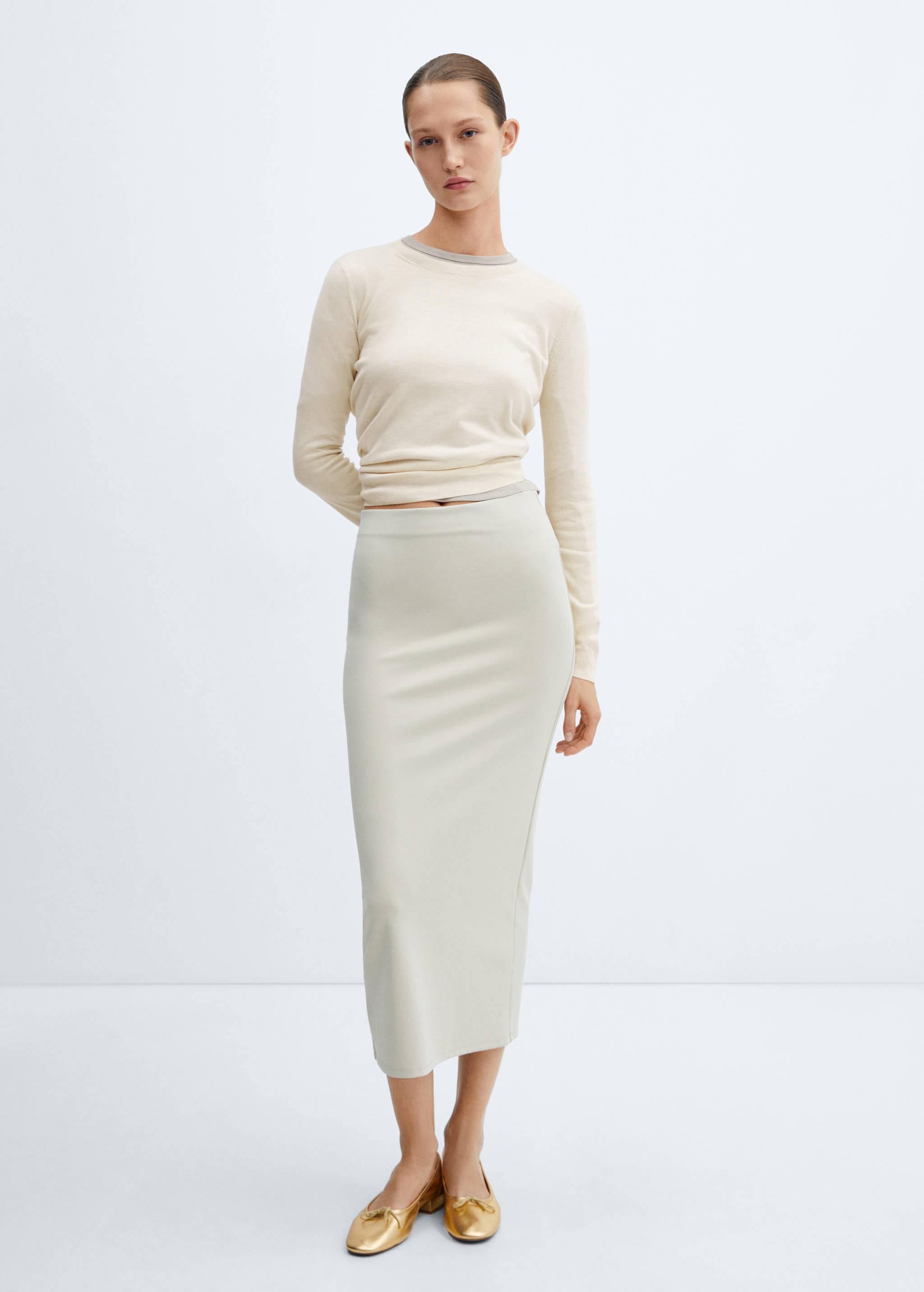 Pull en maille à col rond - Plan général