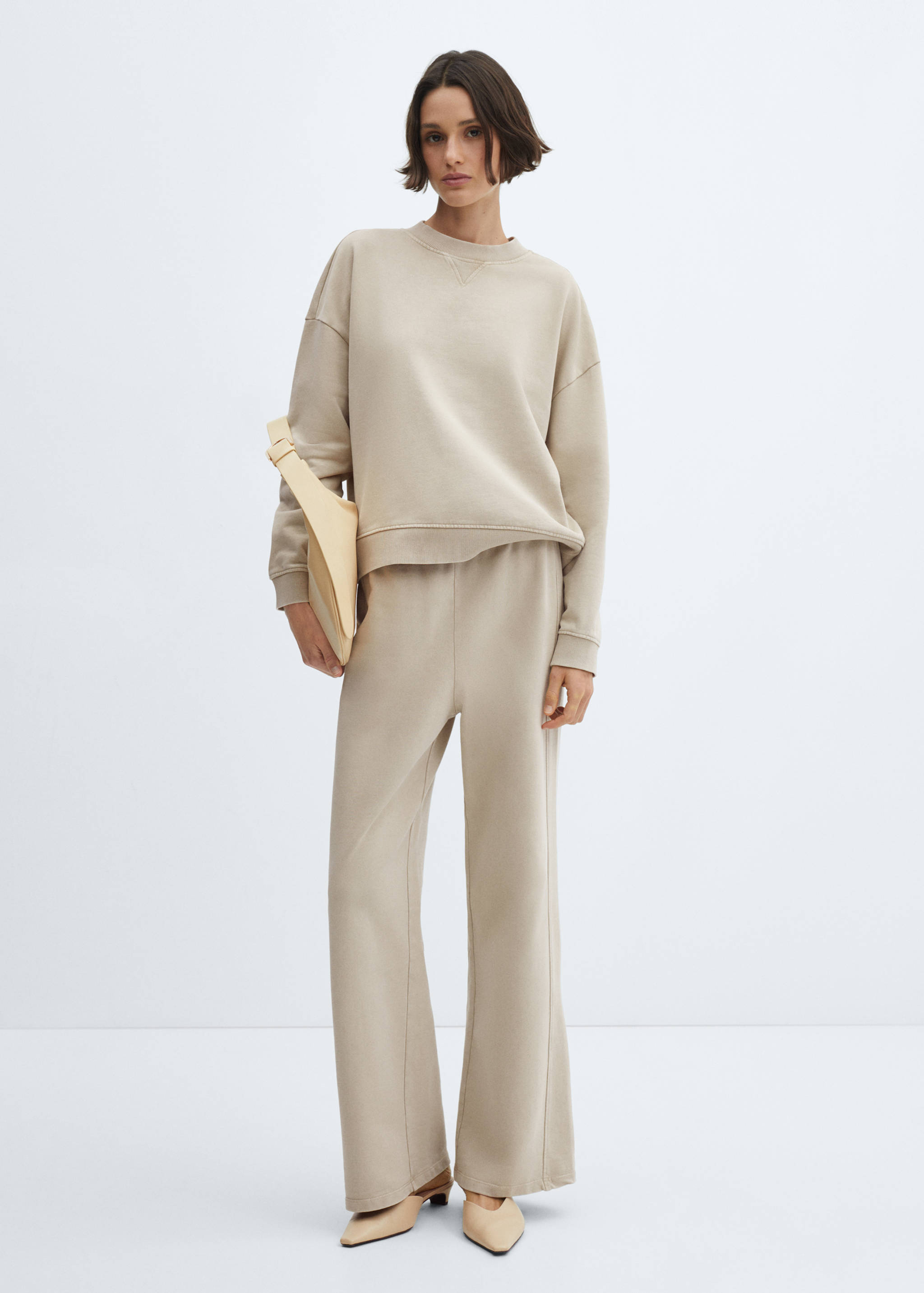 Washed trousers with elastic waist - General plane