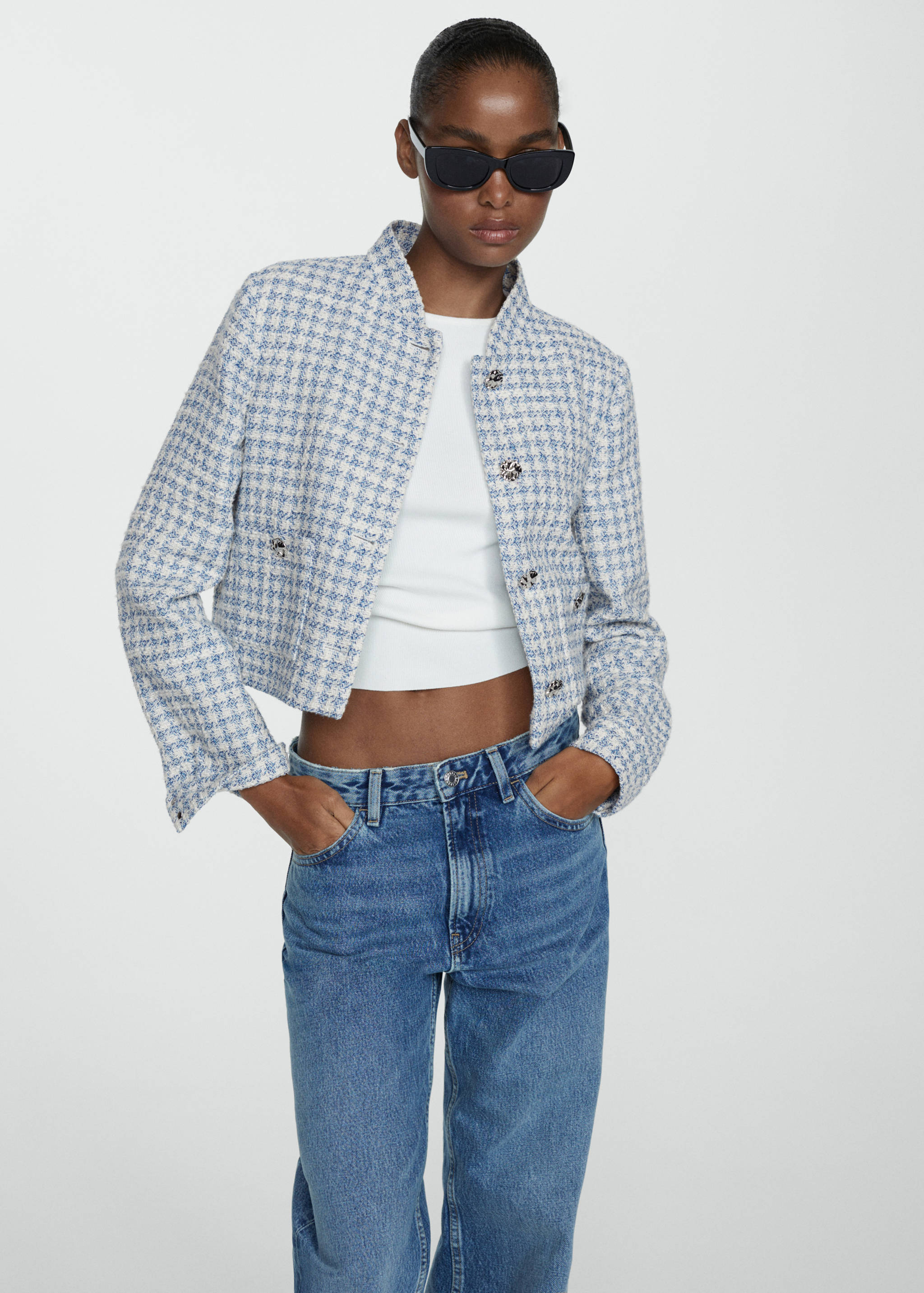 Chaqueta tweed botones metálicos - Detalle del artículo 2