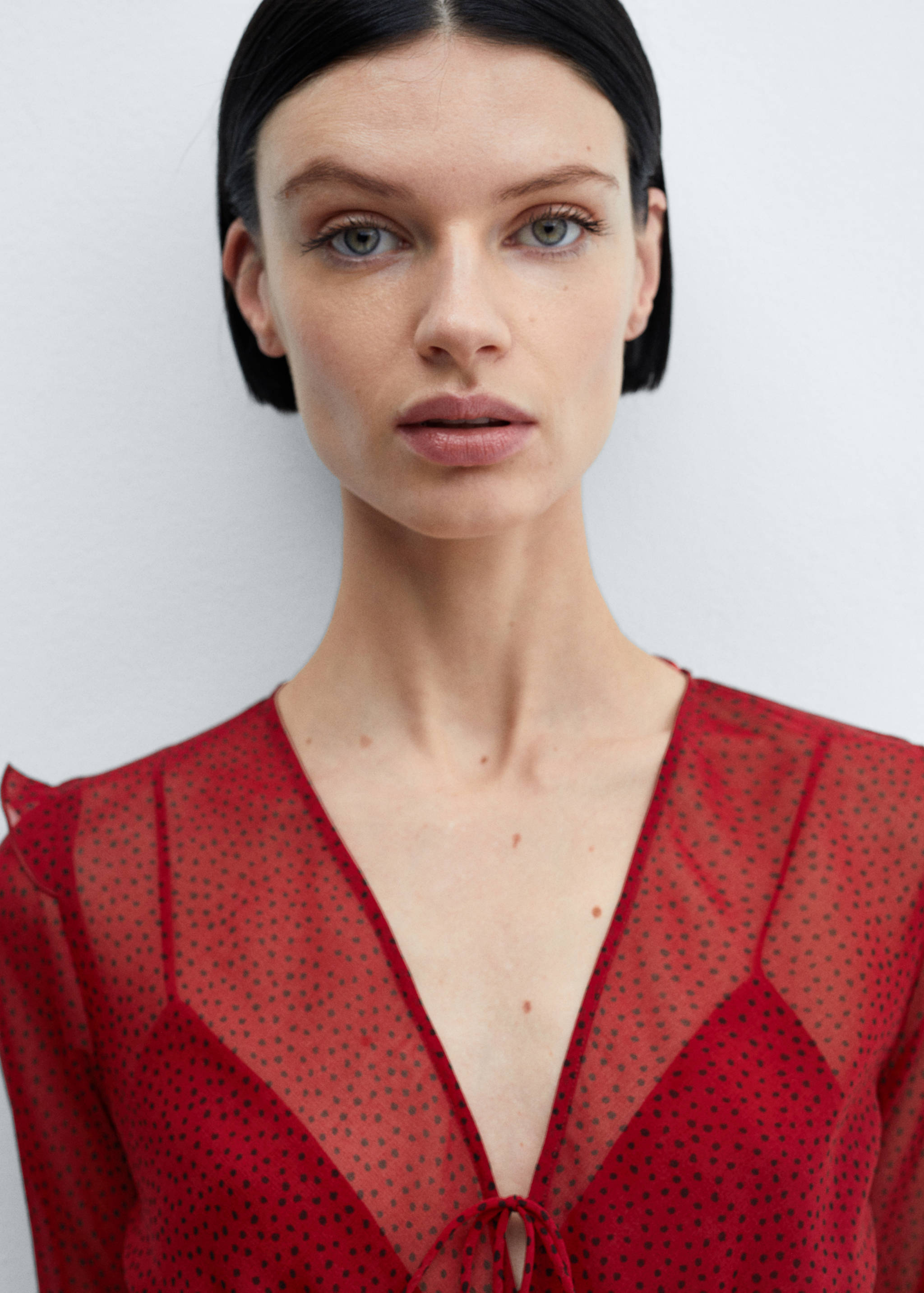 Printed bow dress - Details of the article 1