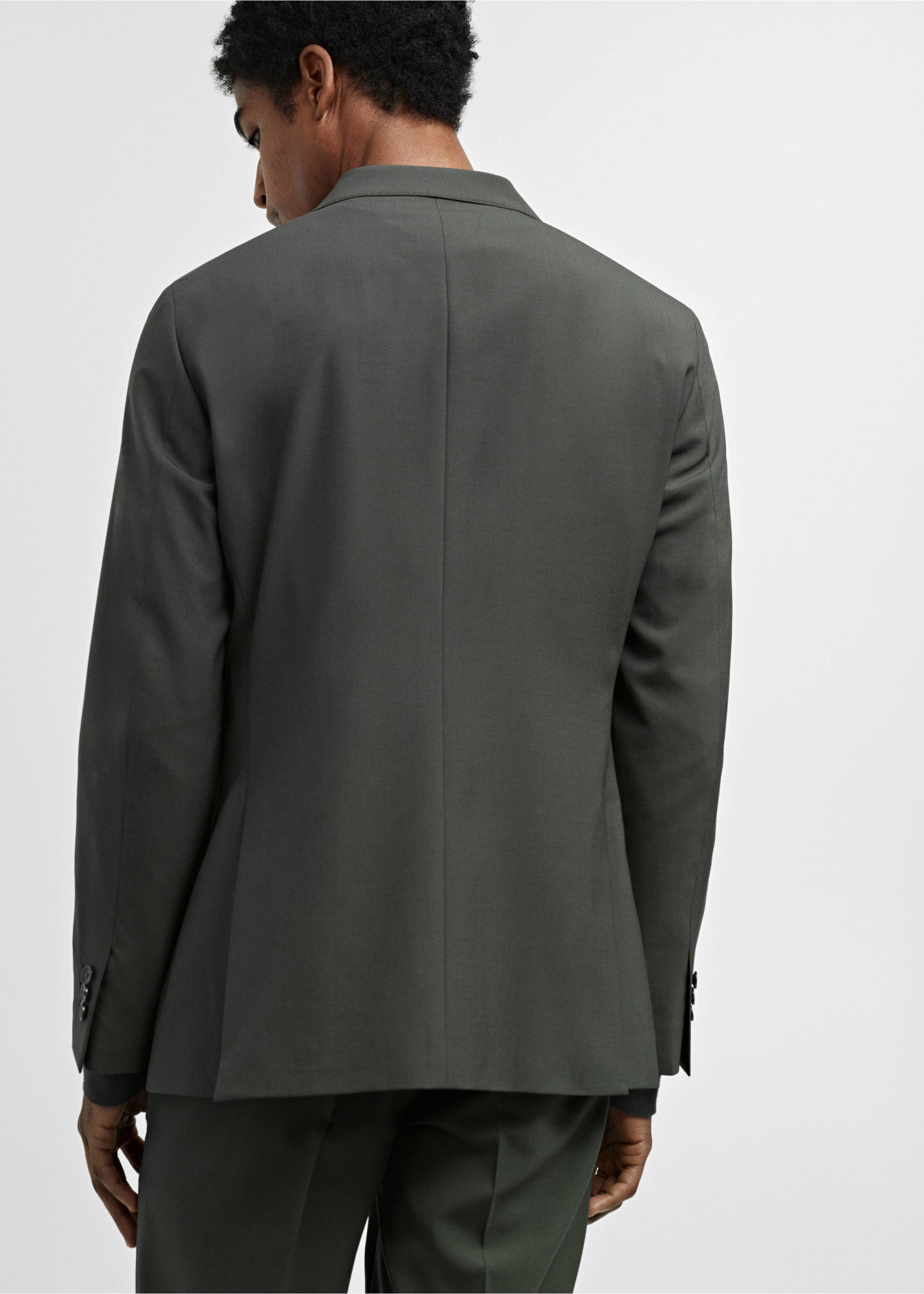 Veste costume laine slim-fit - Verso de l’article, Vert. Ref: 67094441-00.