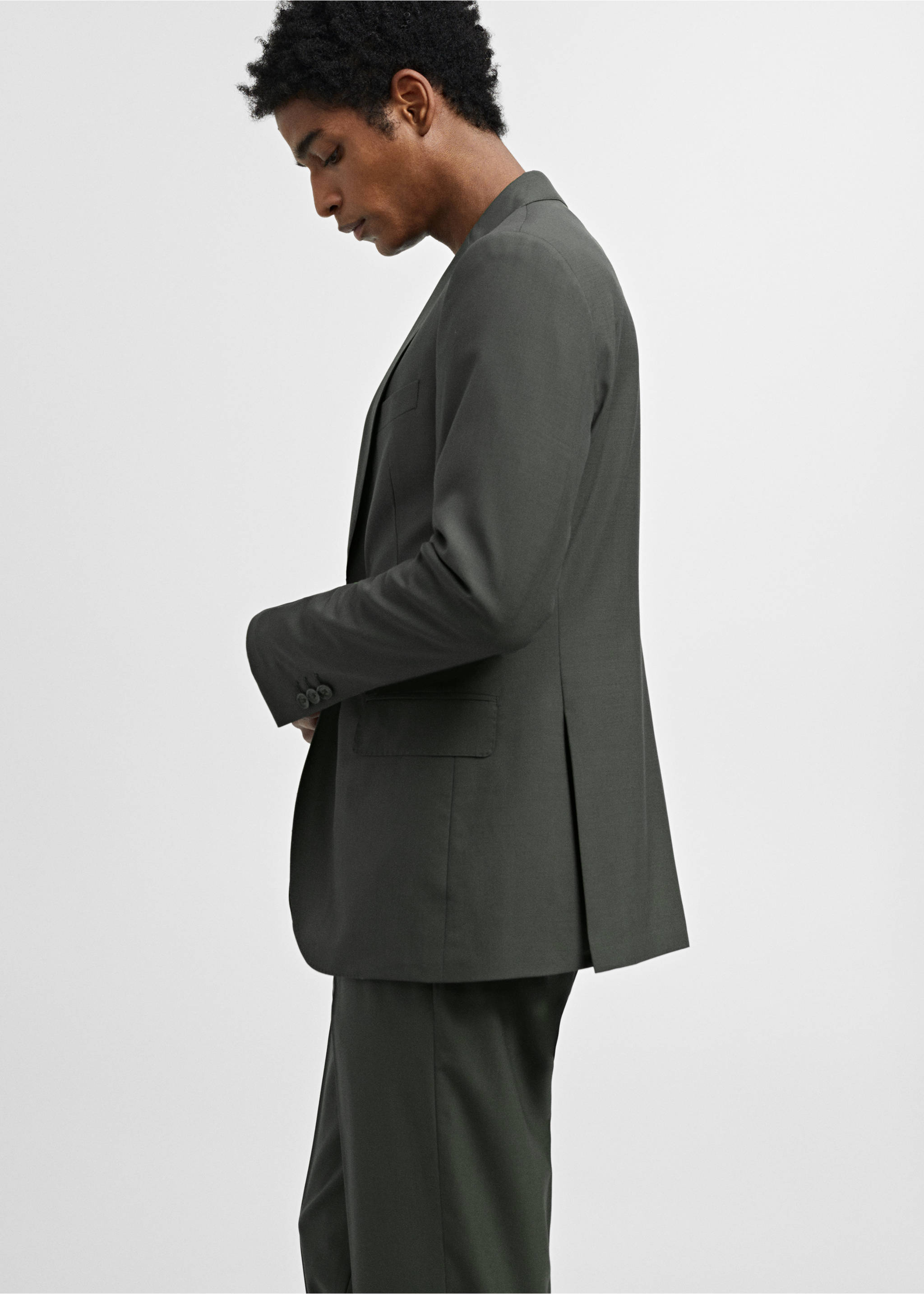 Veste costume laine slim-fit - Détail de l'article 2, Vert. Ref: 67094441-00.