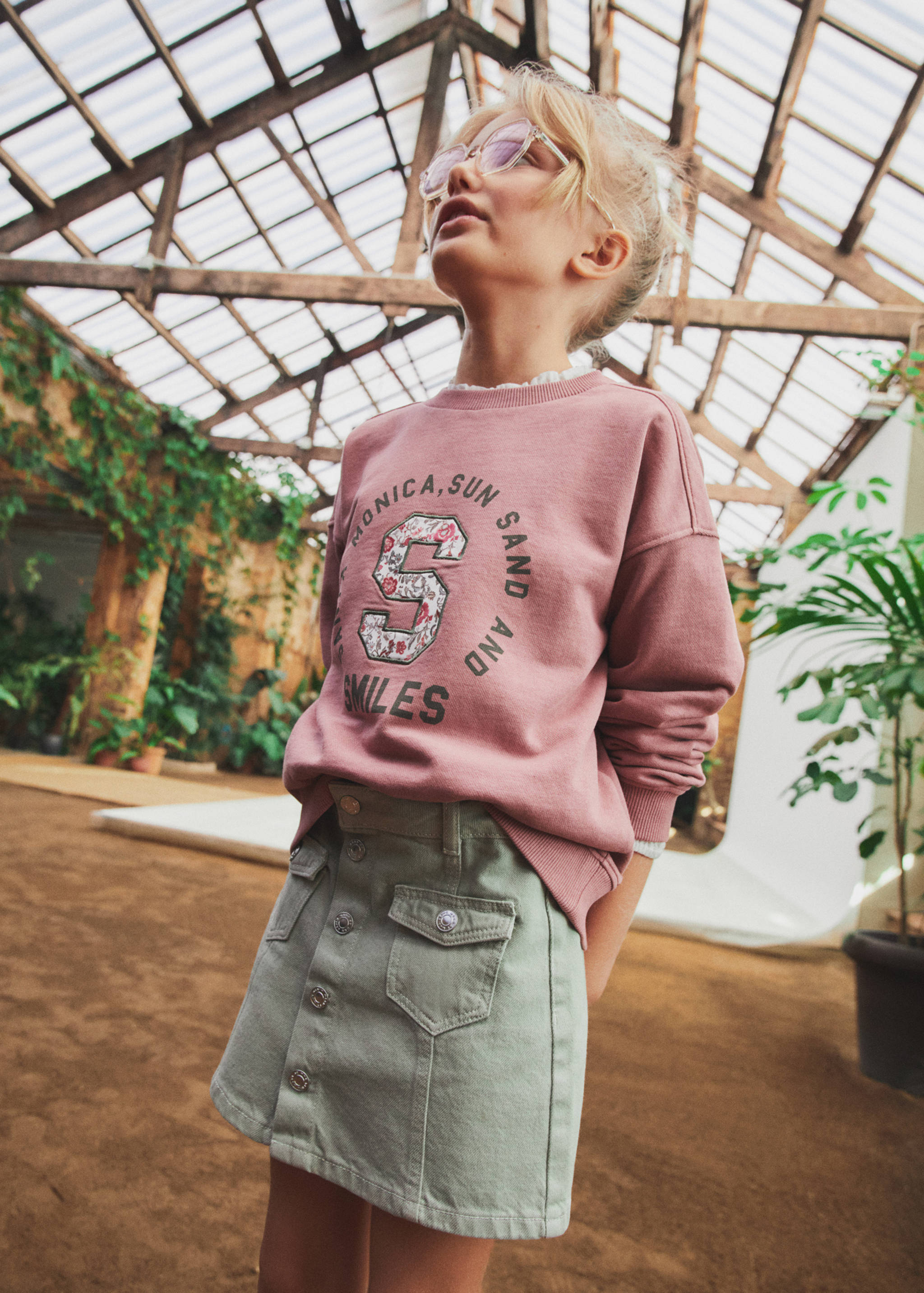 Sweatshirt estampada bordada - Pormenor do artigo 5