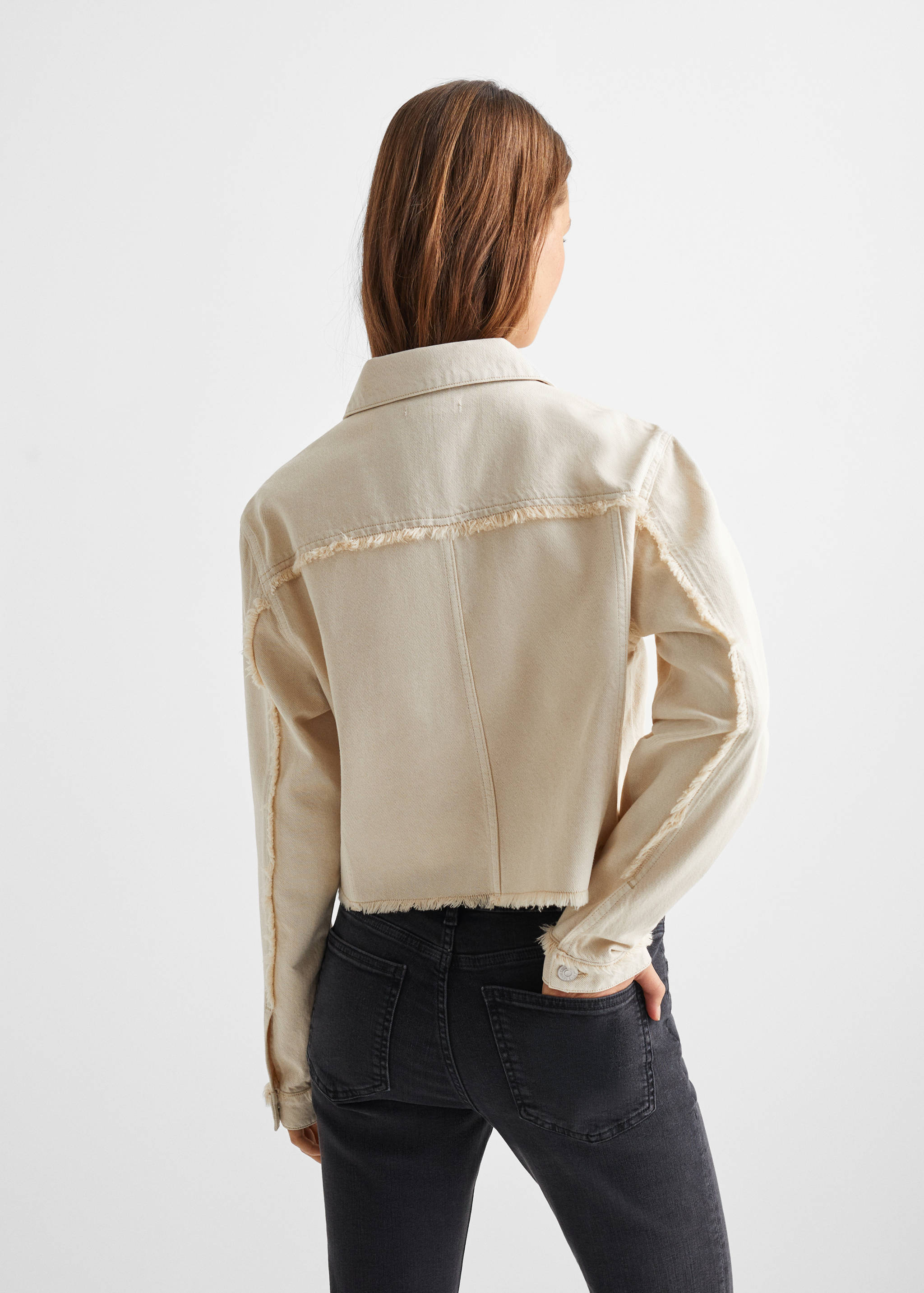 Pocketed denim jacket - Reverse of the article