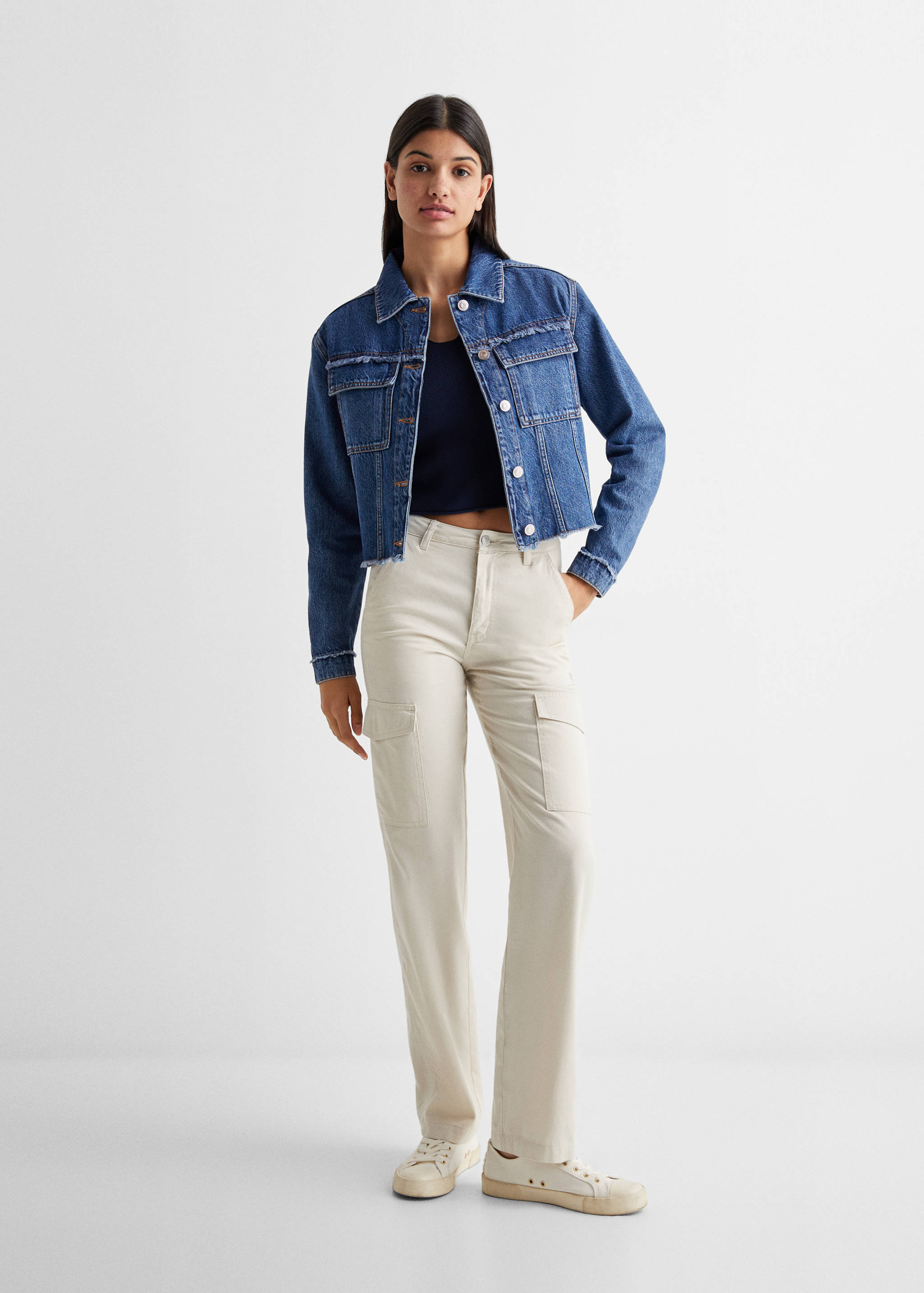 Pocketed denim jacket - General plane