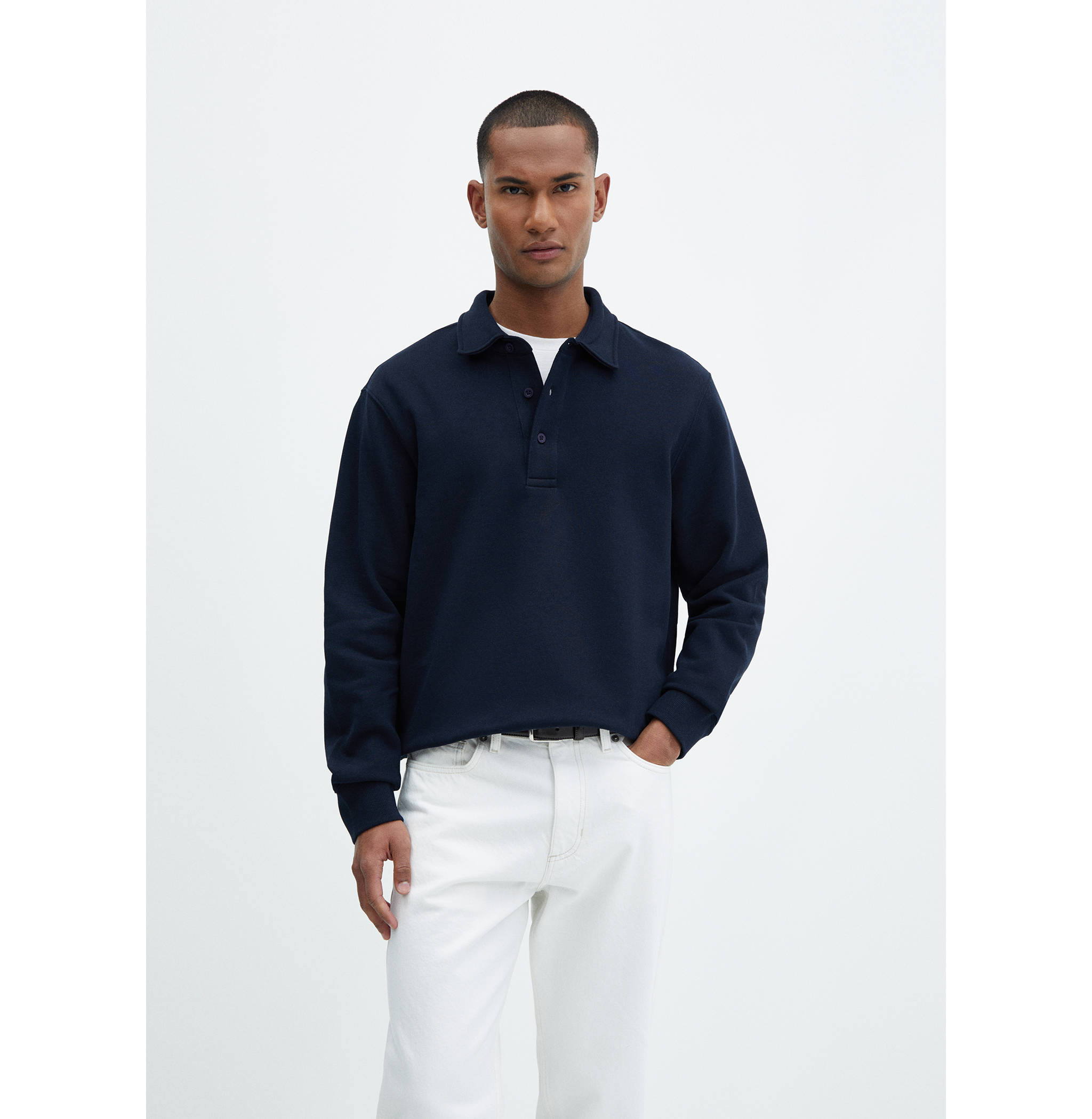 Cotton polo sweatshirt - Men | MANGO Niger