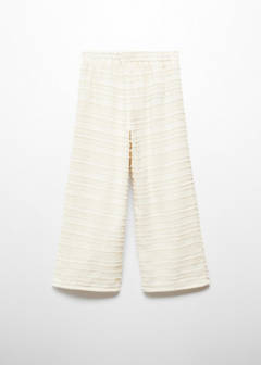 Straight textured trousers — Ecru 5