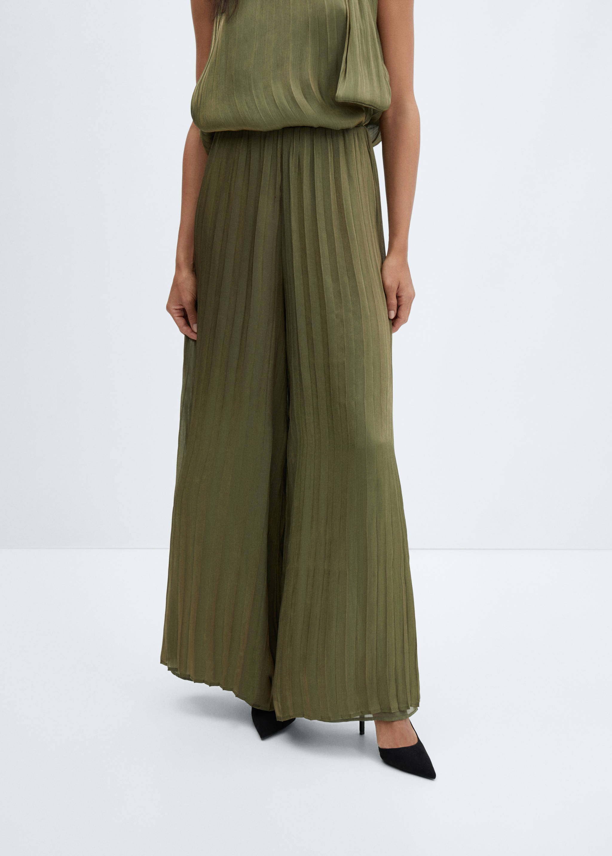 Pleated wide leg trousers - Medium plane